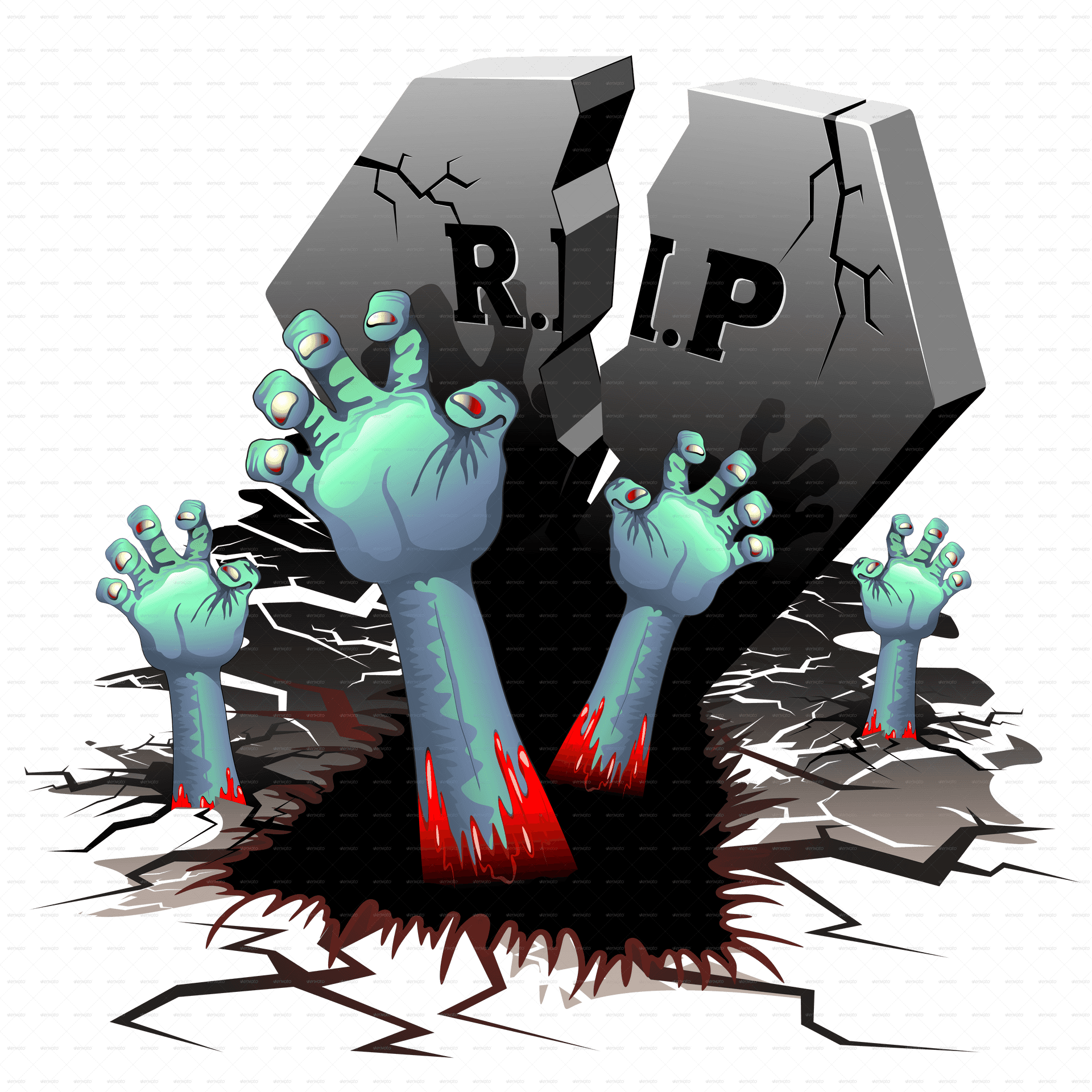 Zombie Hands Emerging From Grave PNG