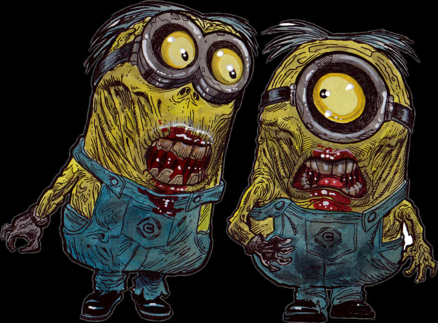 Zombie Minions Illustration PNG
