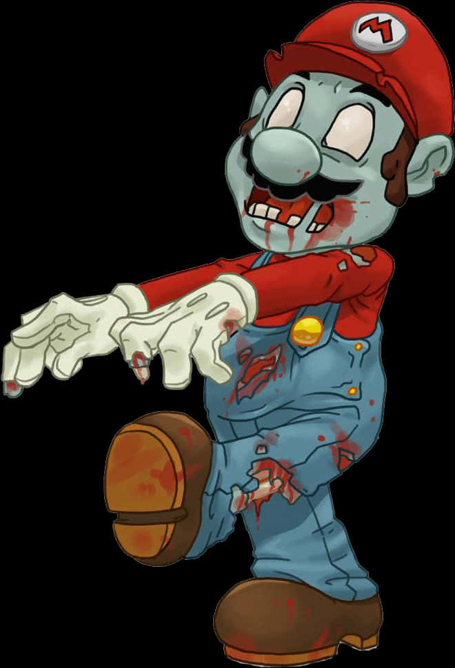 Zombie Plumber Cartoon Character PNG