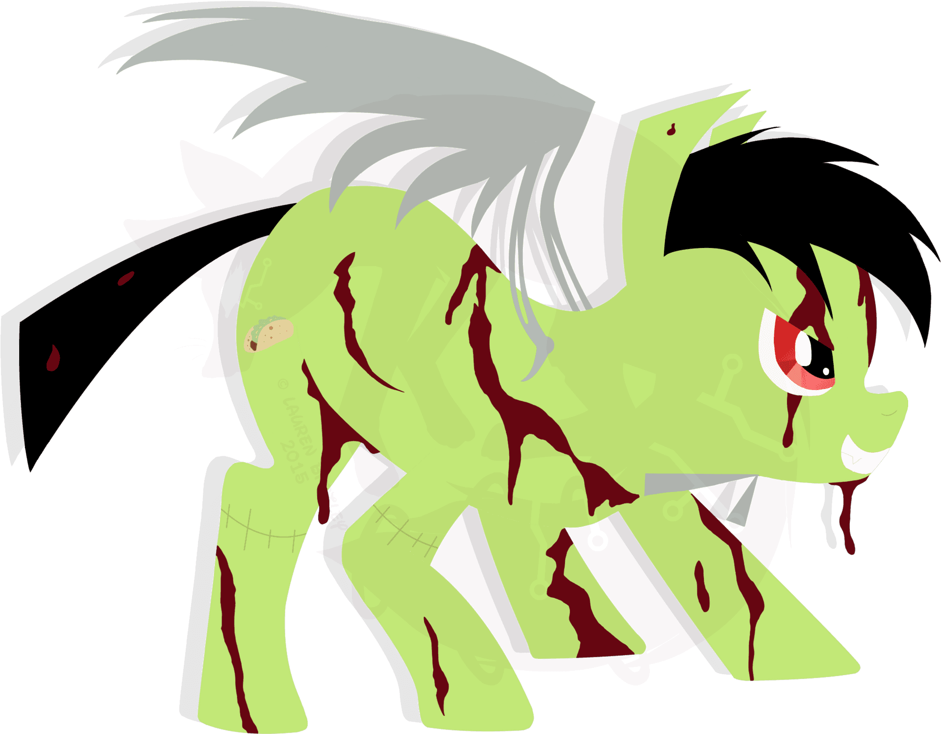 Zombie Pony Illustration PNG