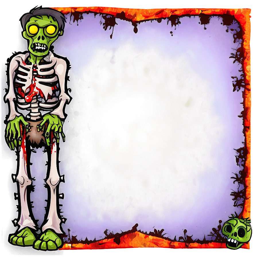 Zombie-themed Halloween Border Png 06202024 PNG