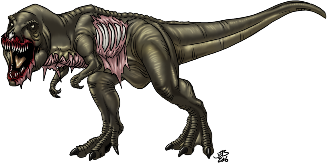 Zombie Tyrannosaurus Rex Illustration PNG