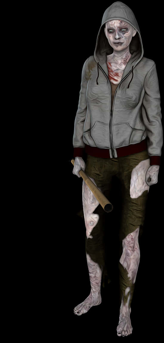 Zombie_with_ Baseball_ Bat PNG