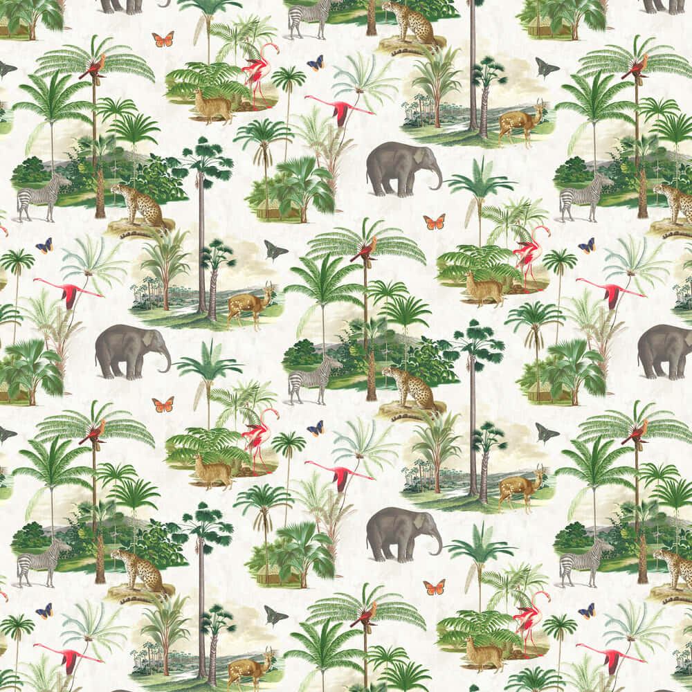 Zoo Animals Pattern Art Background
