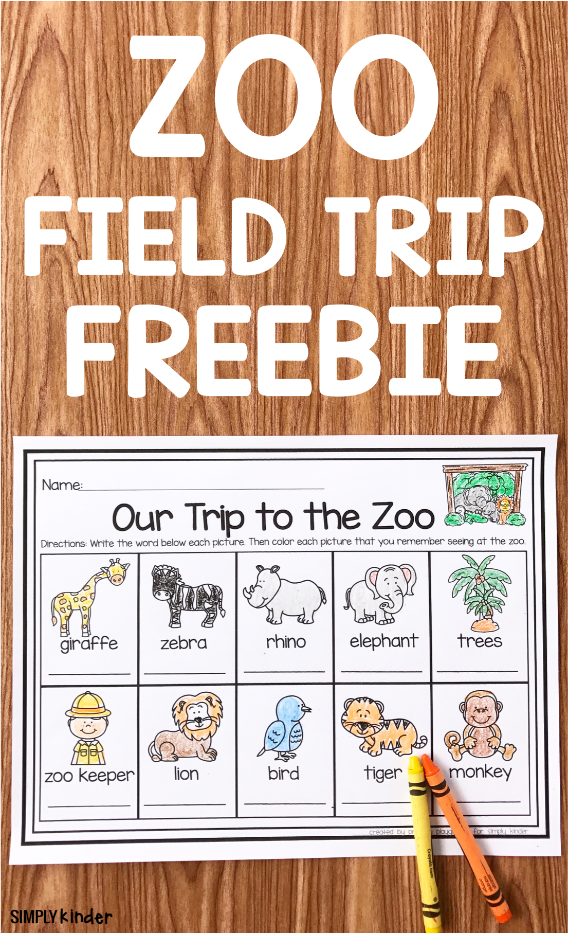 Zoo field trip worksheet