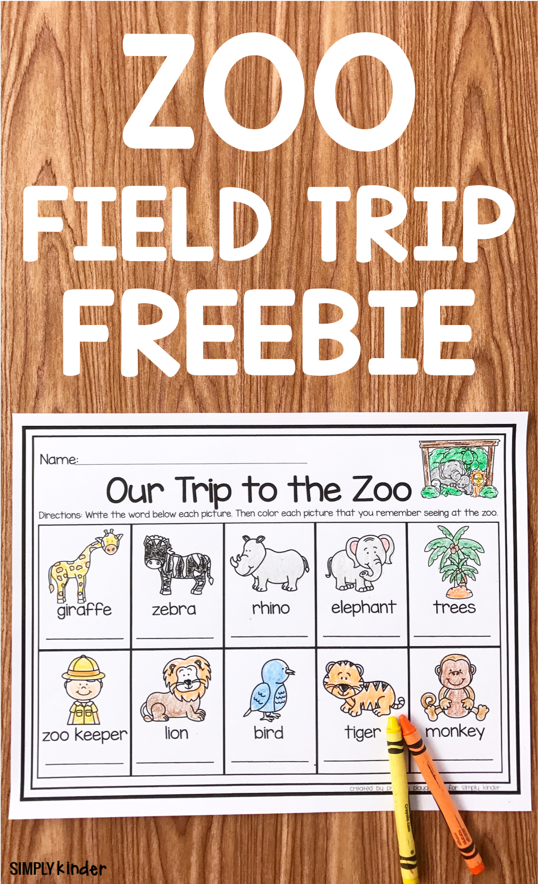 Zoo Field Trip Activity Sheet PNG