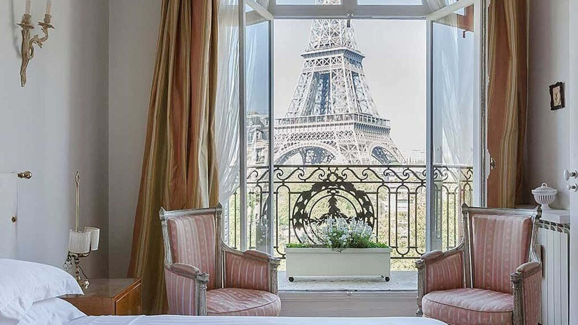 Eiffel Tower View From Hotel Zoom Background