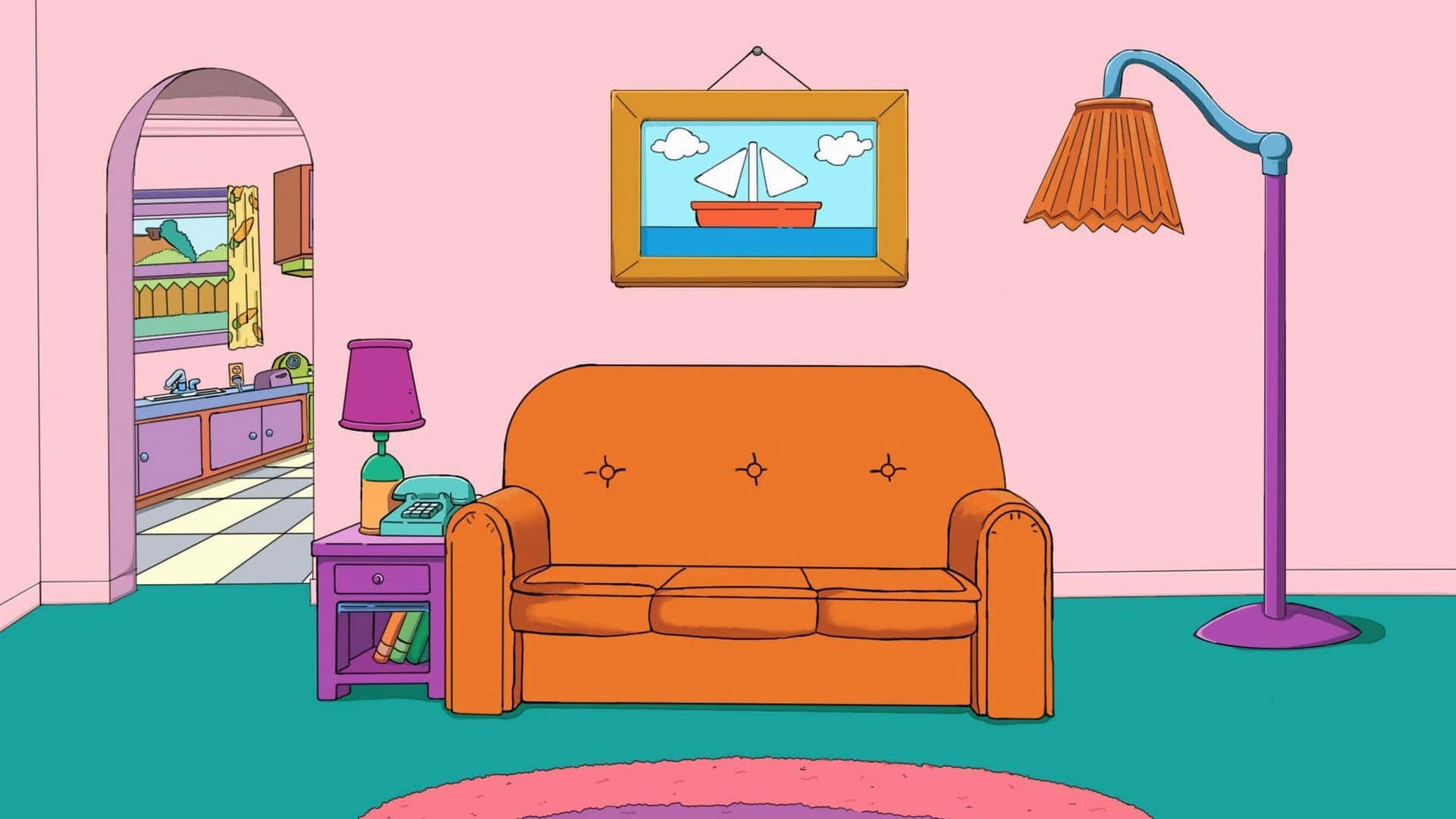The Simpsons Living Room Zoom Background