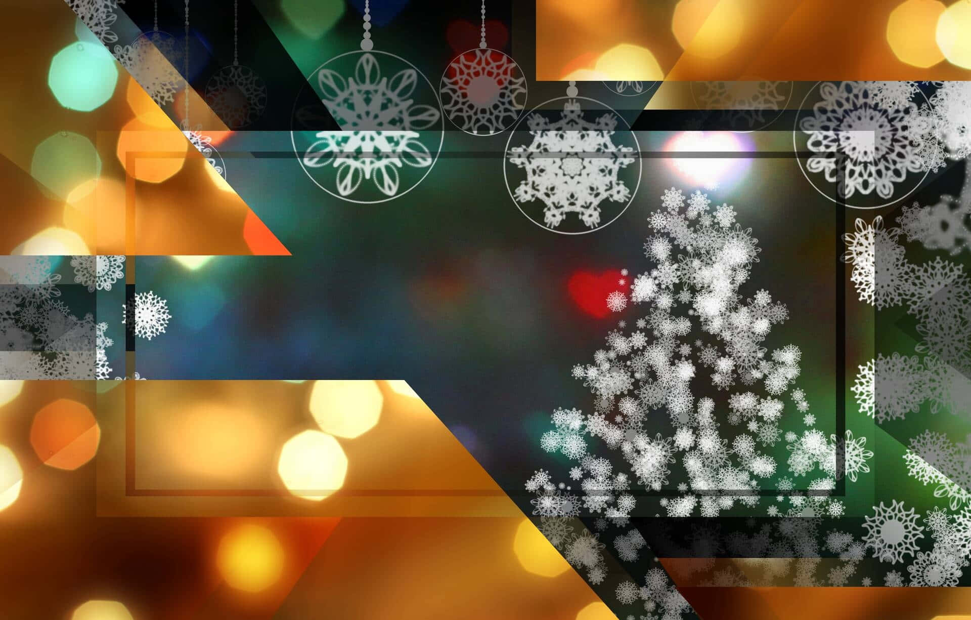 Lights And Snowflakes Zoom Christmas Background