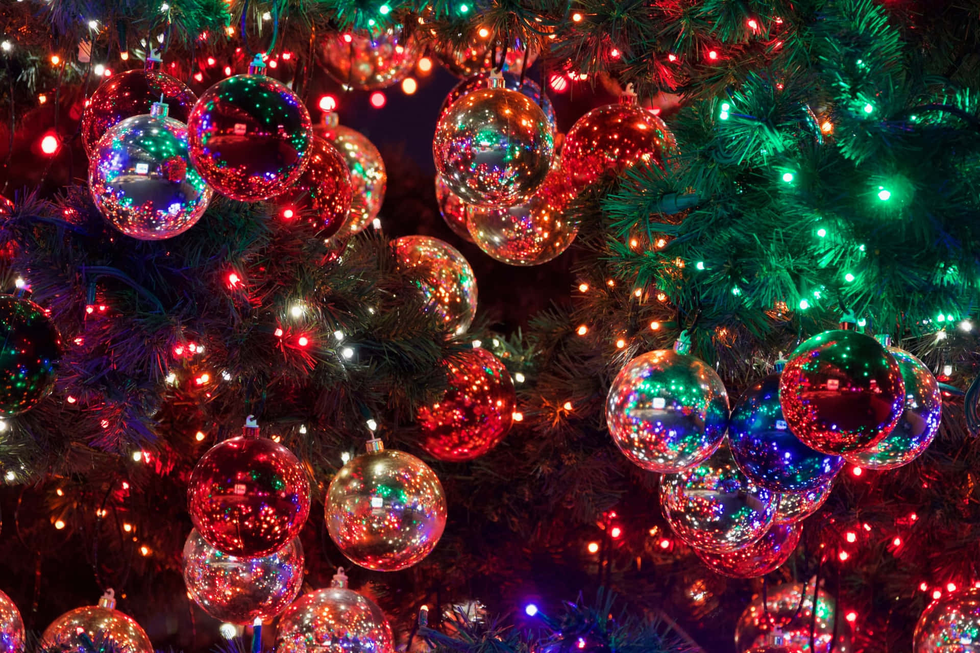 Gleaming Decoration Balls Zoom Christmas Background