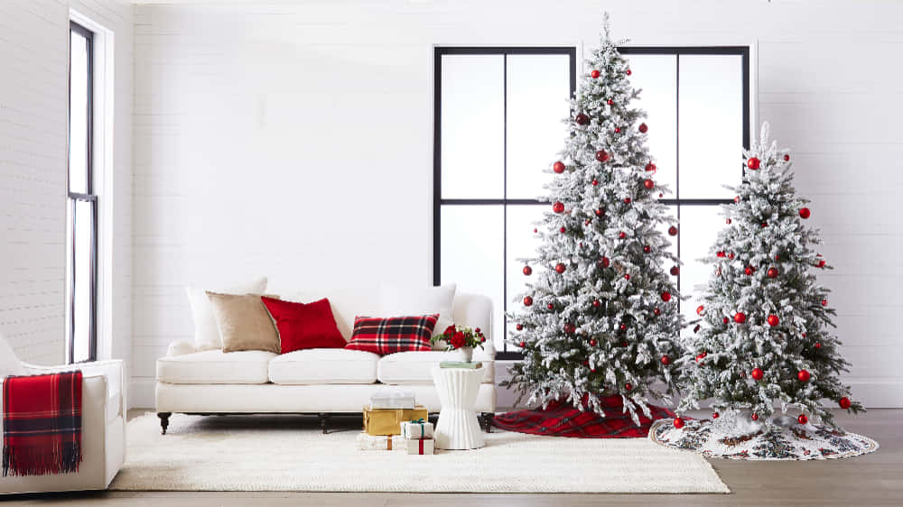 Hvid minimalistisk værelse zoom jule baggrund