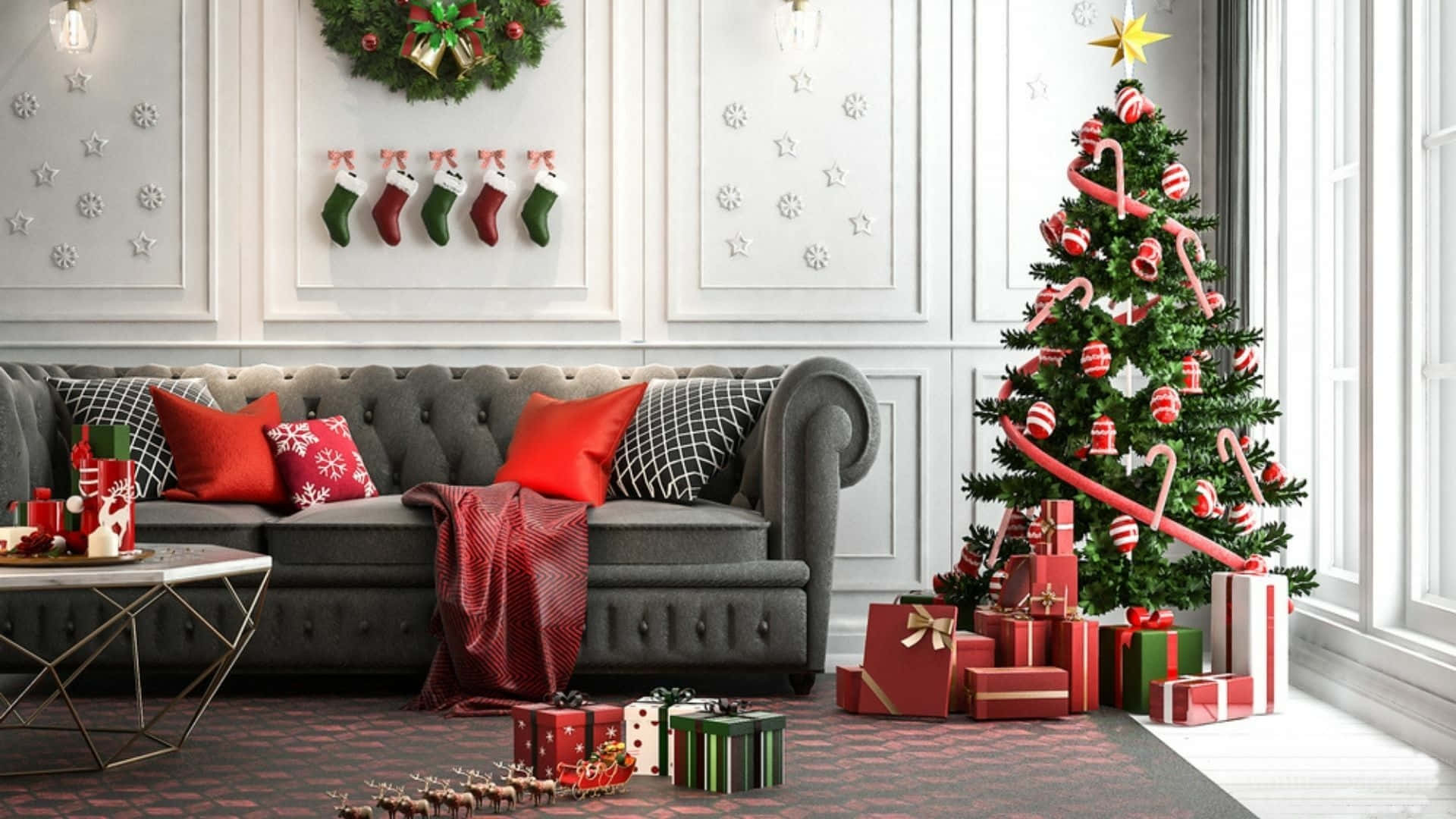 Download Decorated Room Zoom Christmas Background 