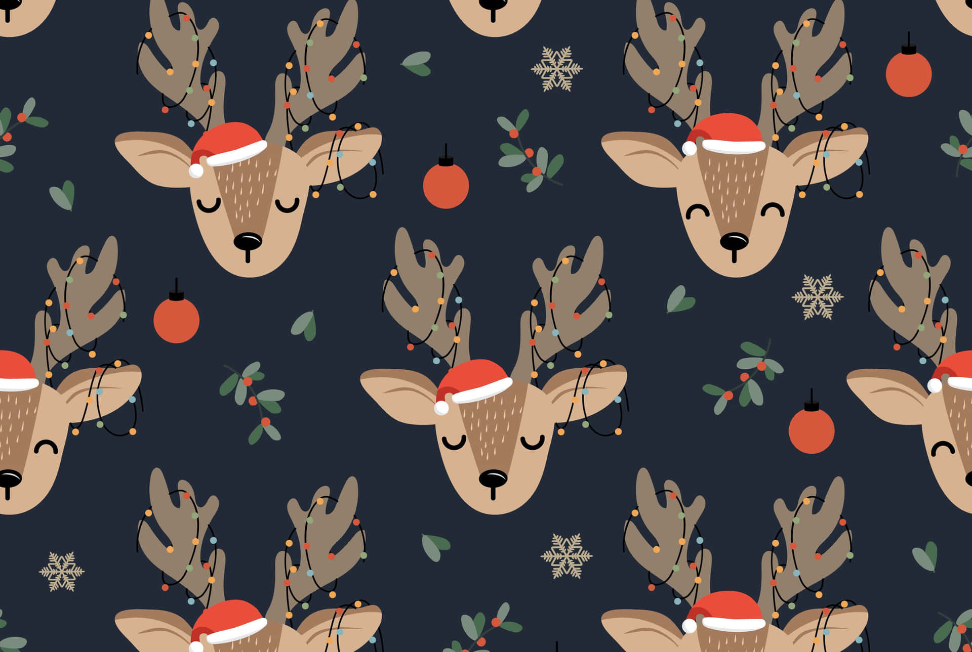 Reindeer Vector Art Zoom Christmas Background