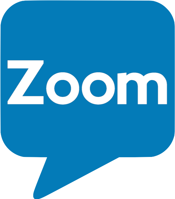 Zoom Logo Blue Speech Bubble Background PNG