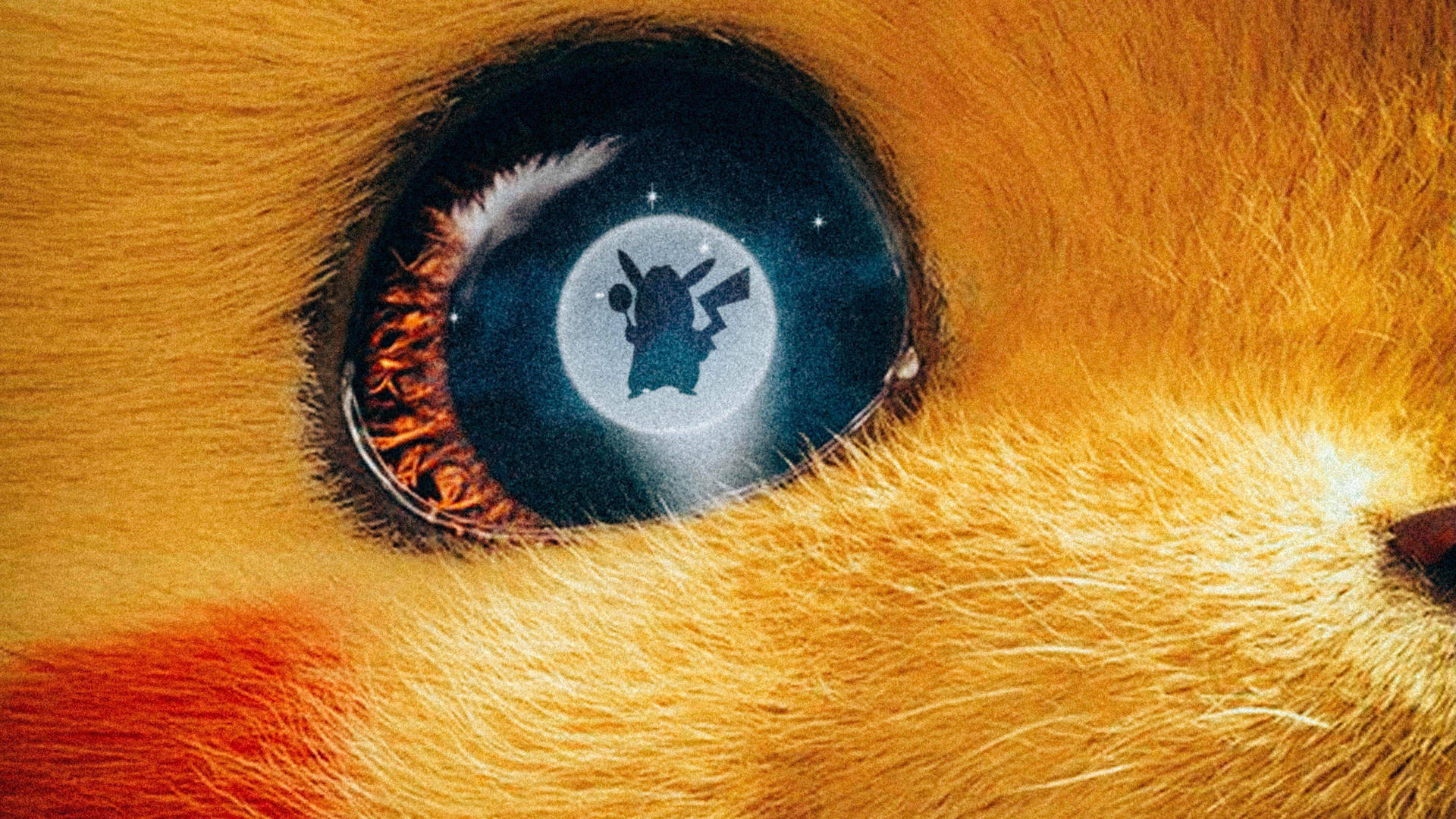 Zoomed Detective Pikachu's Eyes Wallpaper