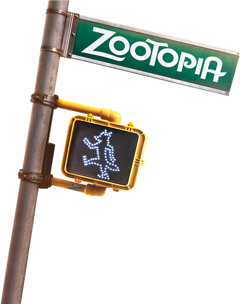 Zootopia Street Signand Pedestrian Signal PNG