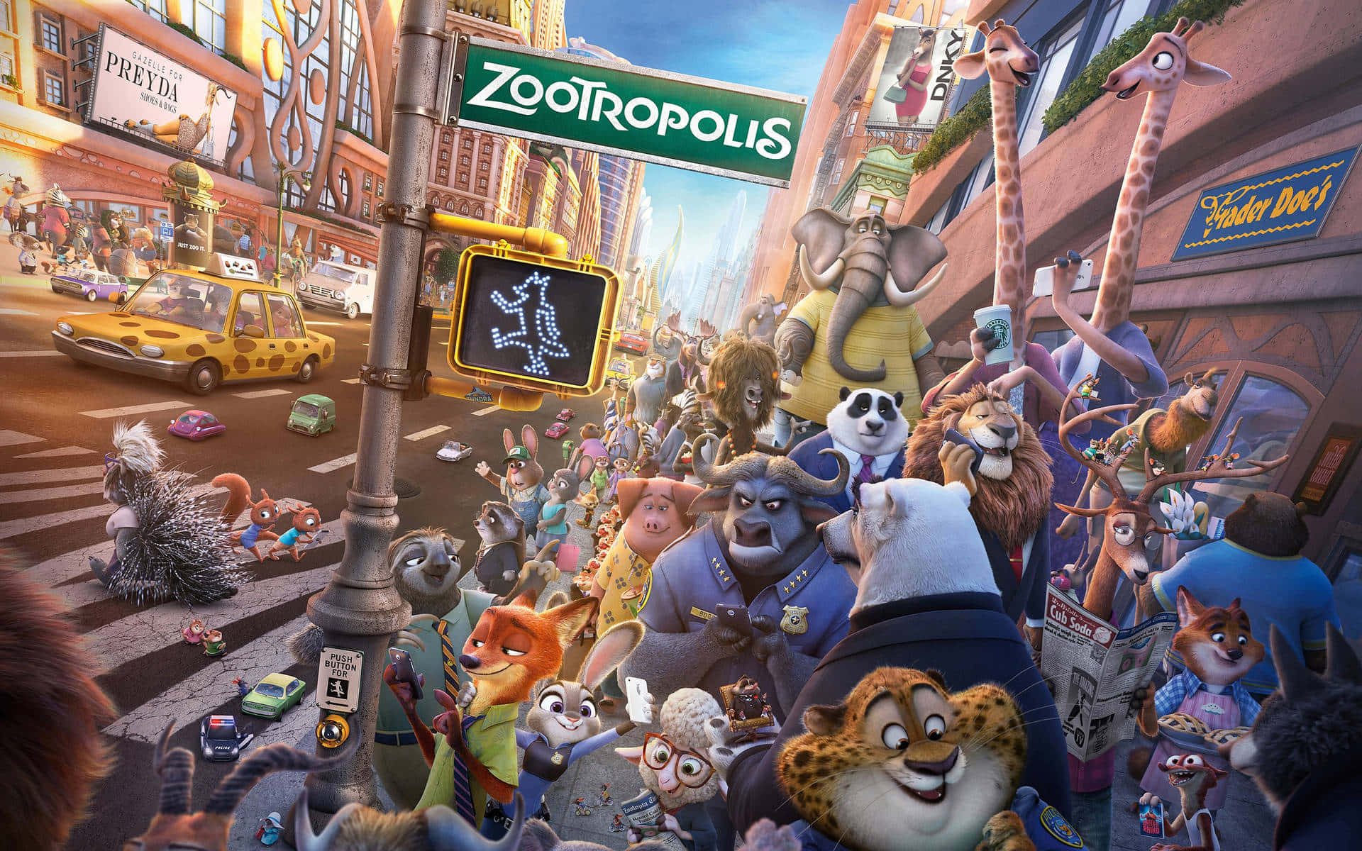 Zootropolis Cityscapewith Nick Wilde Wallpaper