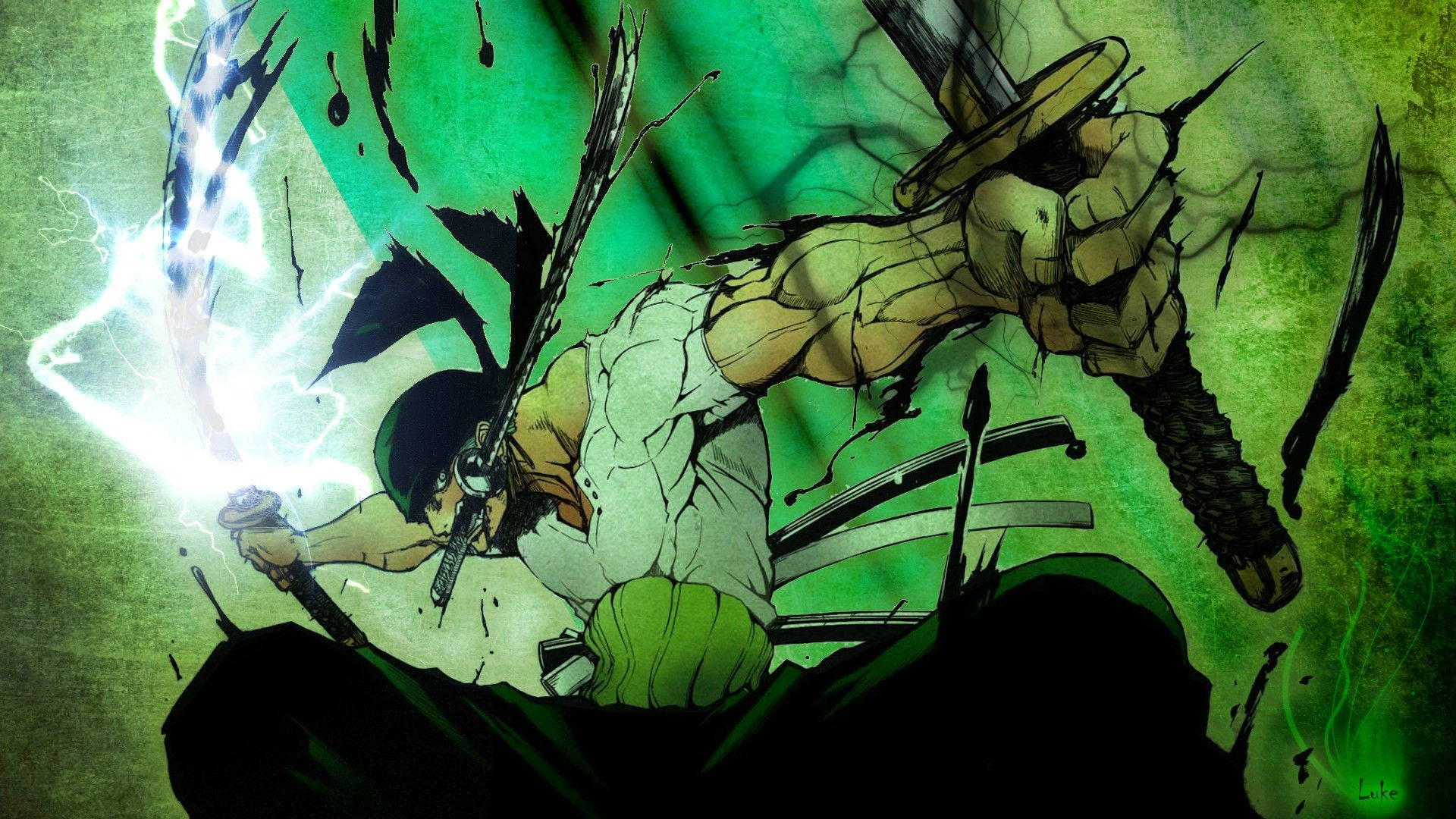 Zoro, the iconic swordsman of One Piece. Wallpaper