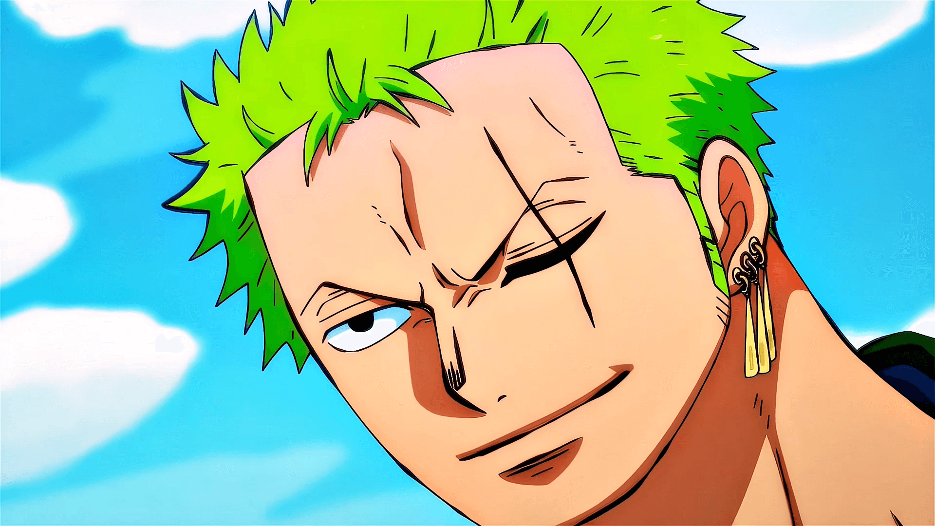 The legendary swordsman Zoro stands ready to take on any challenges that may come his way.