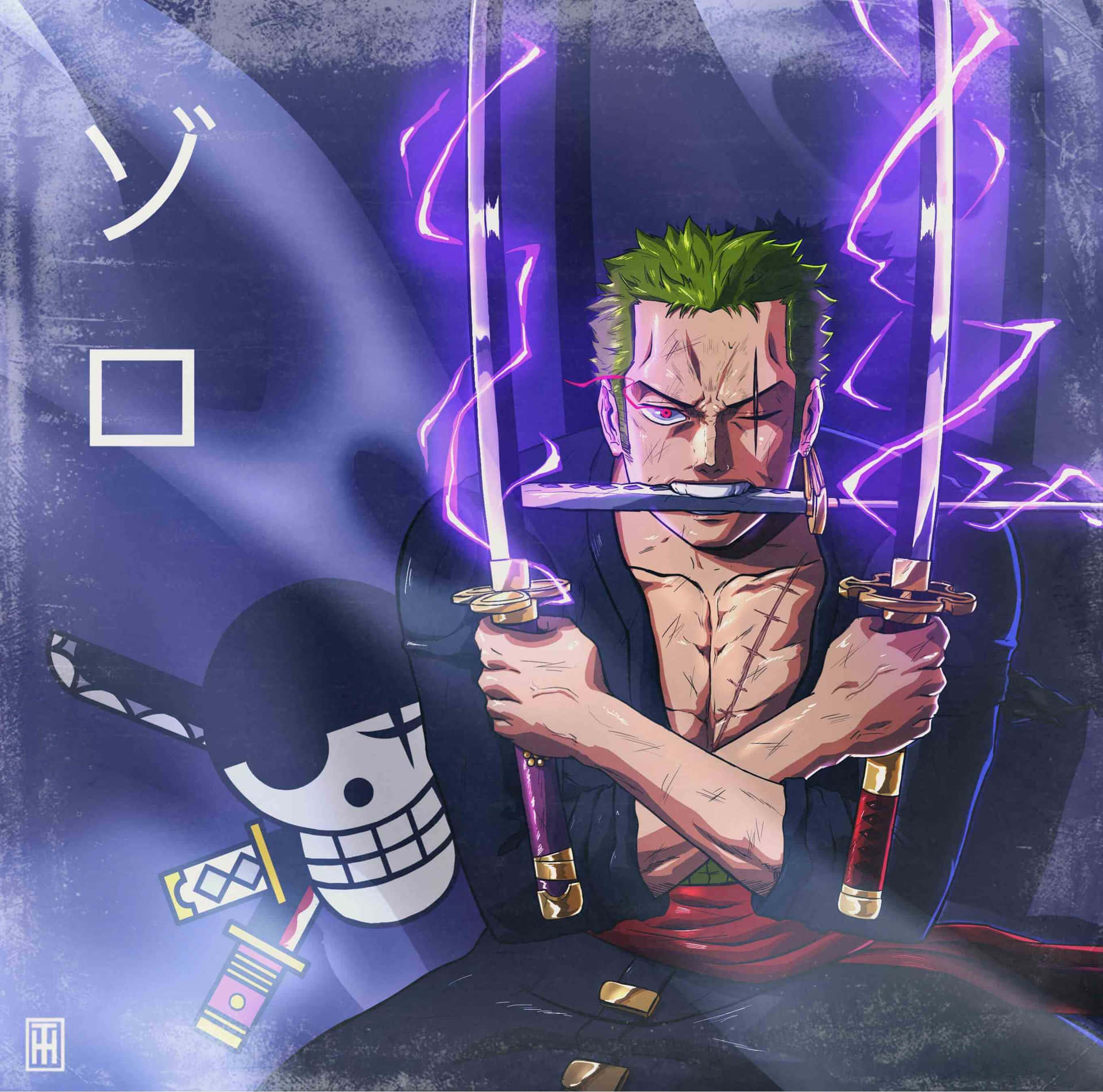 Zoro_ Electric_ Asura_ Form Wallpaper