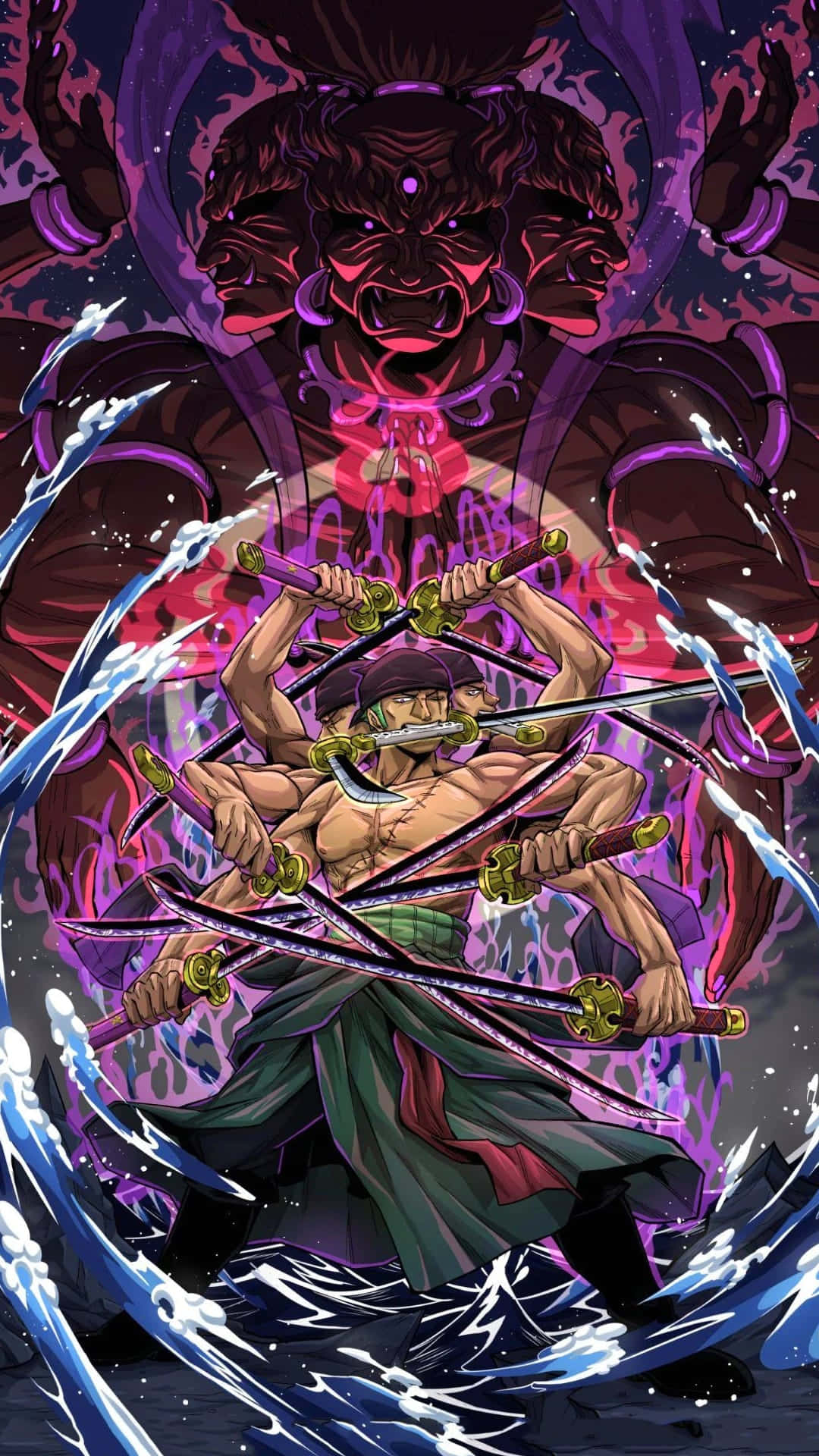 Download Zoro_ King_of_ Hell_ Artwork Wallpaper | Wallpapers.com