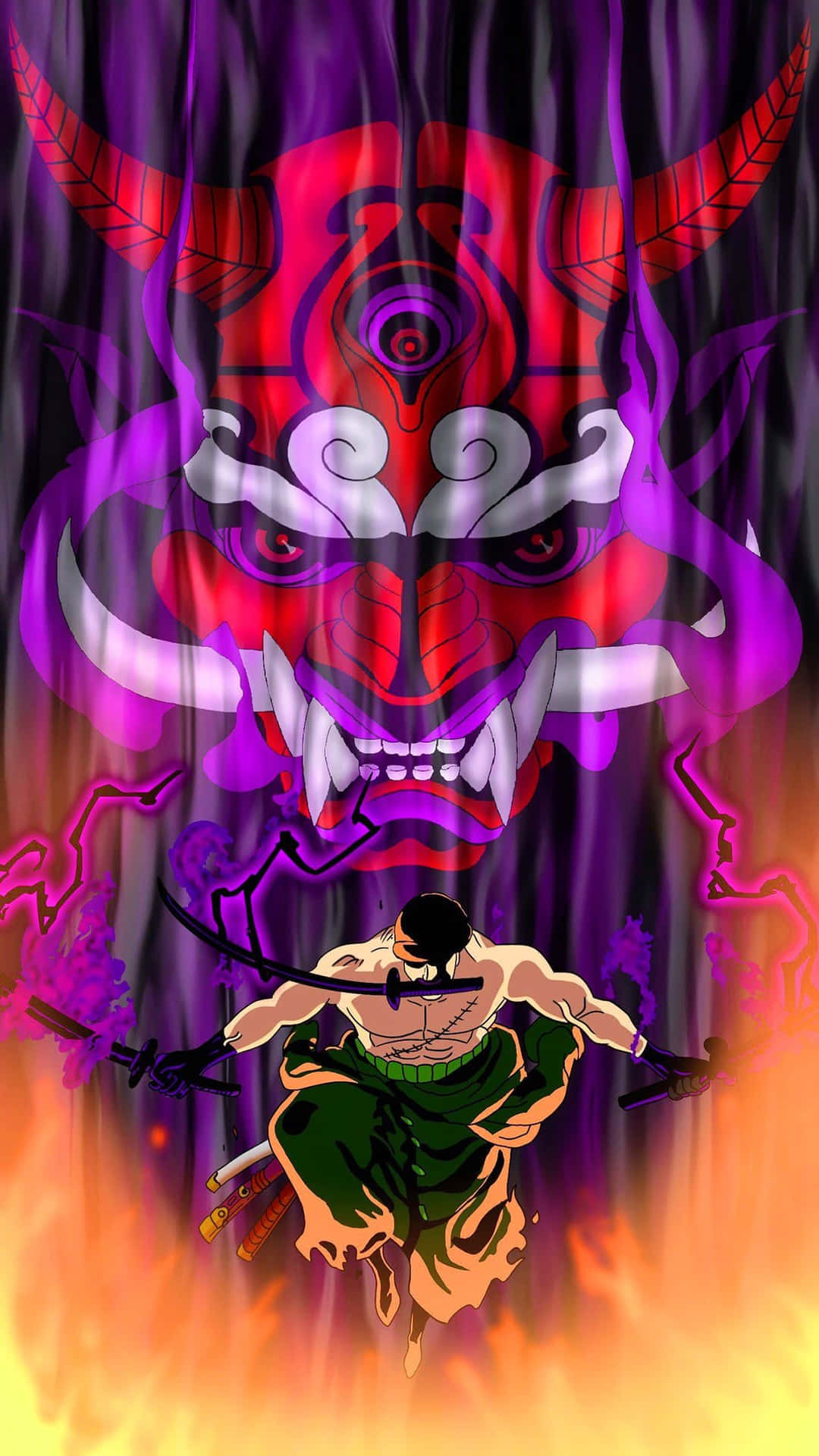 Zoro_ King_of_ Hell_ Illustration Wallpaper