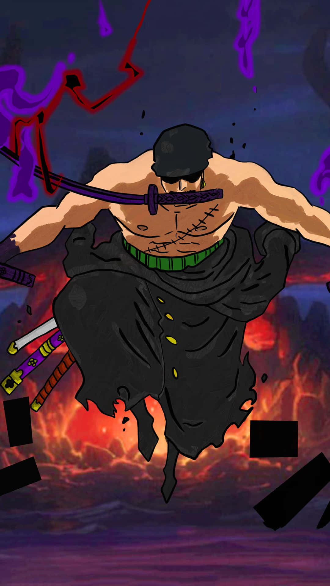 Zoro Kingof Hell Artwork Wallpaper