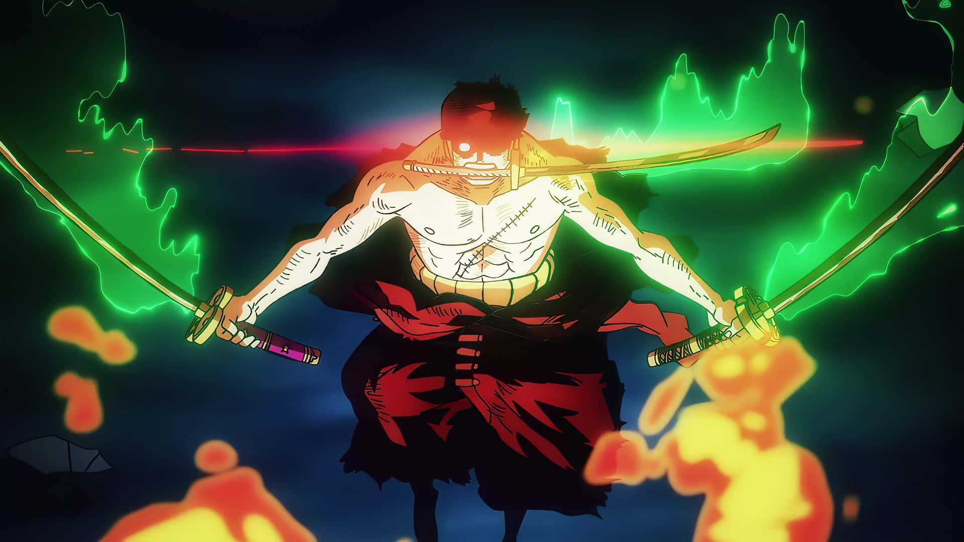 Zoro Kingof Hell Aura Wallpaper