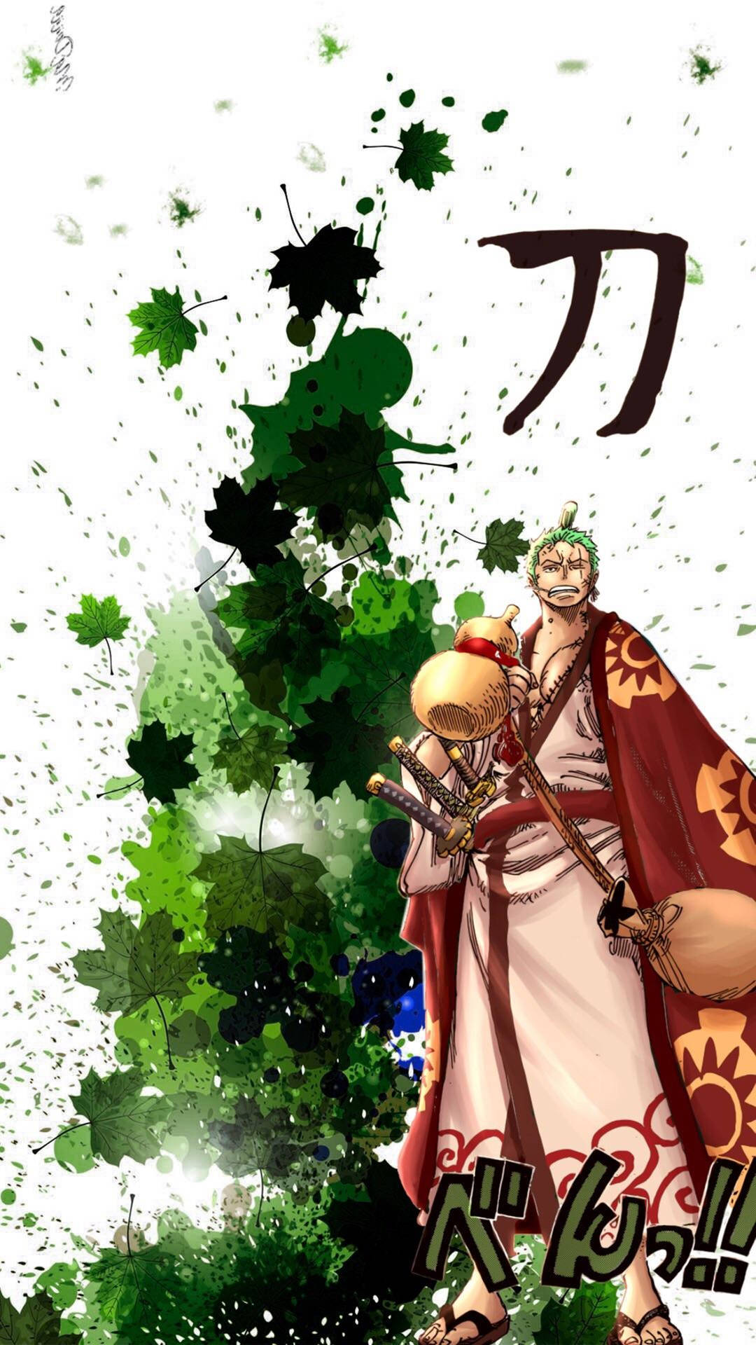 Zoroone Piece Wano In 4k Mit Rotem Outfit. Wallpaper