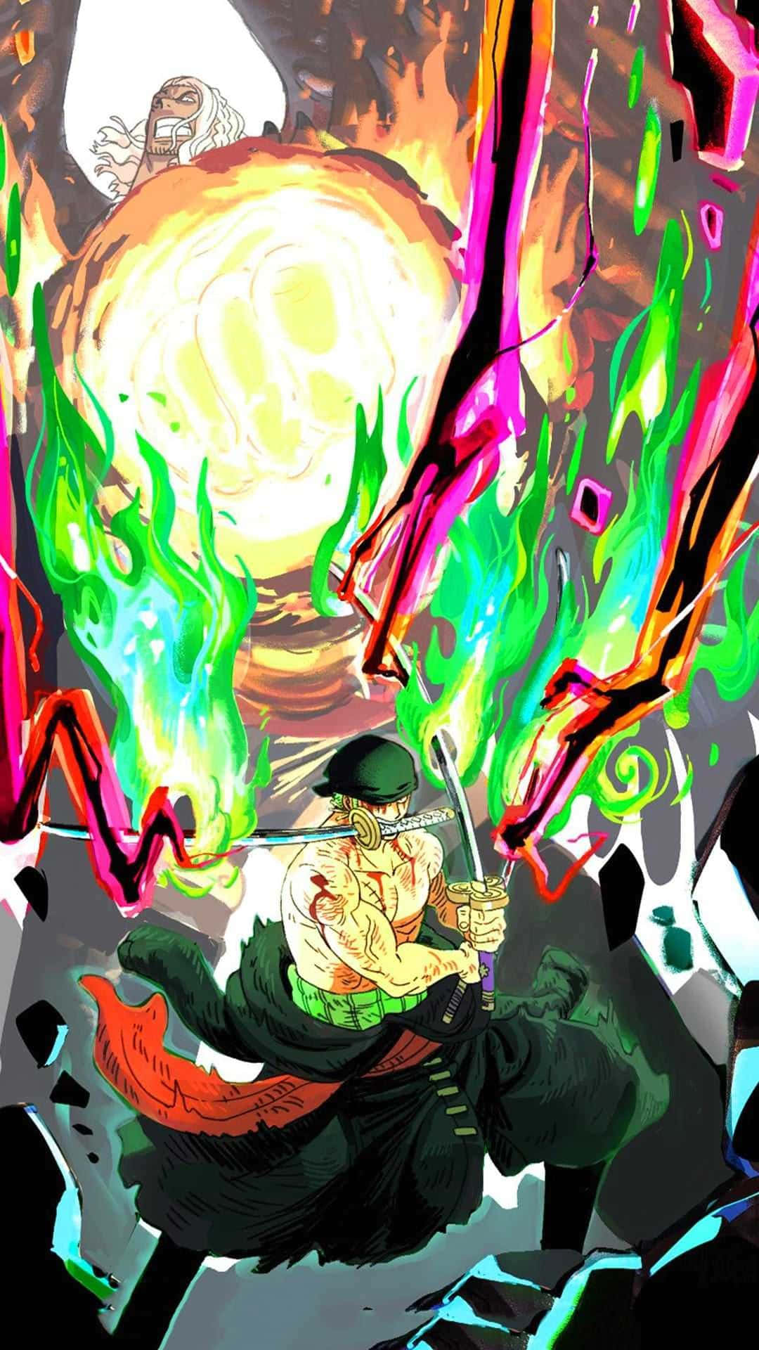 Zoro Unleashing Inferno Wallpaper