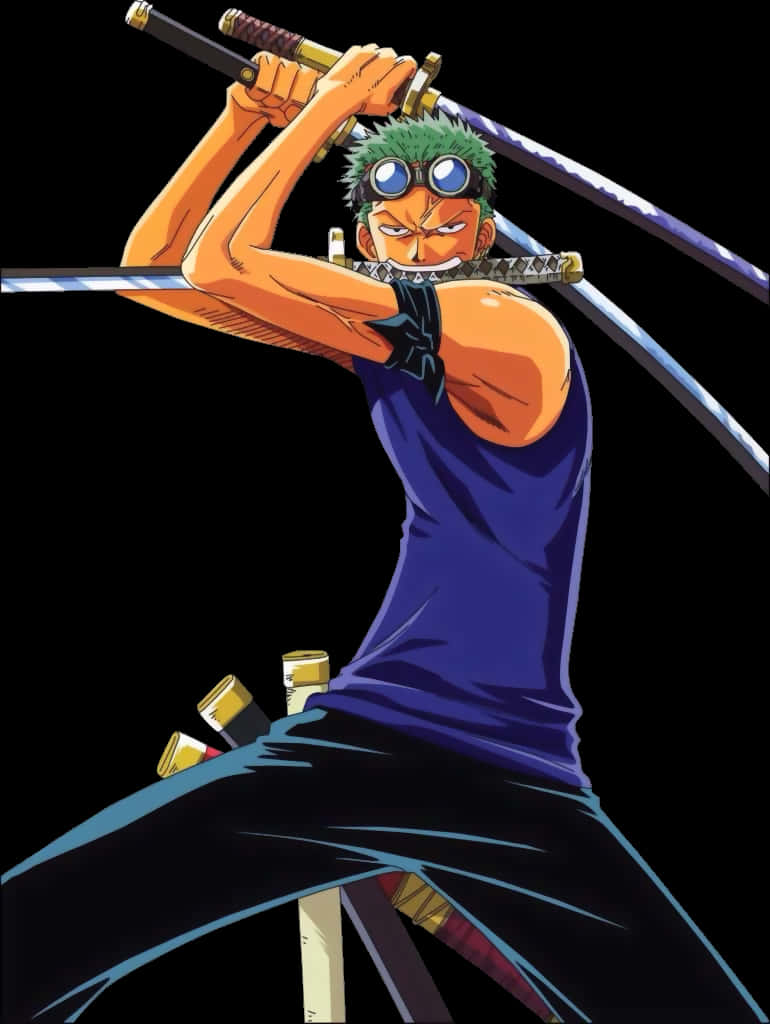 Zoro_ Three_ Sword_ Style_ Anime_ Character PNG
