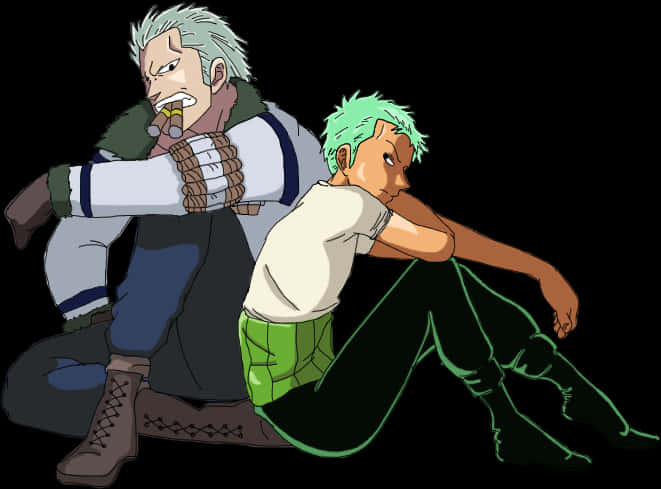 Download Zoro_and_ Smoker_ One_ Piece_ Anime | Wallpapers.com