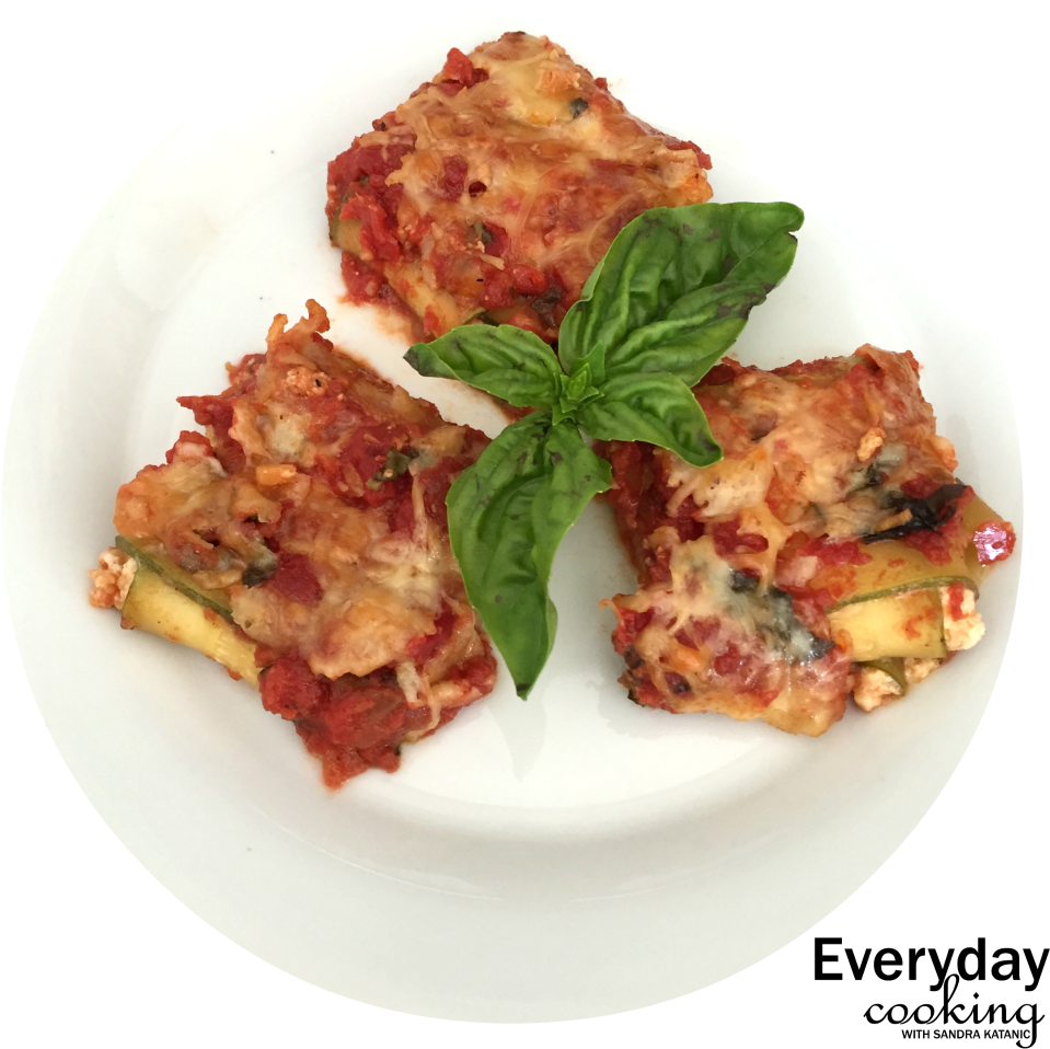 Zucchini Lasagna Platedwith Basil PNG