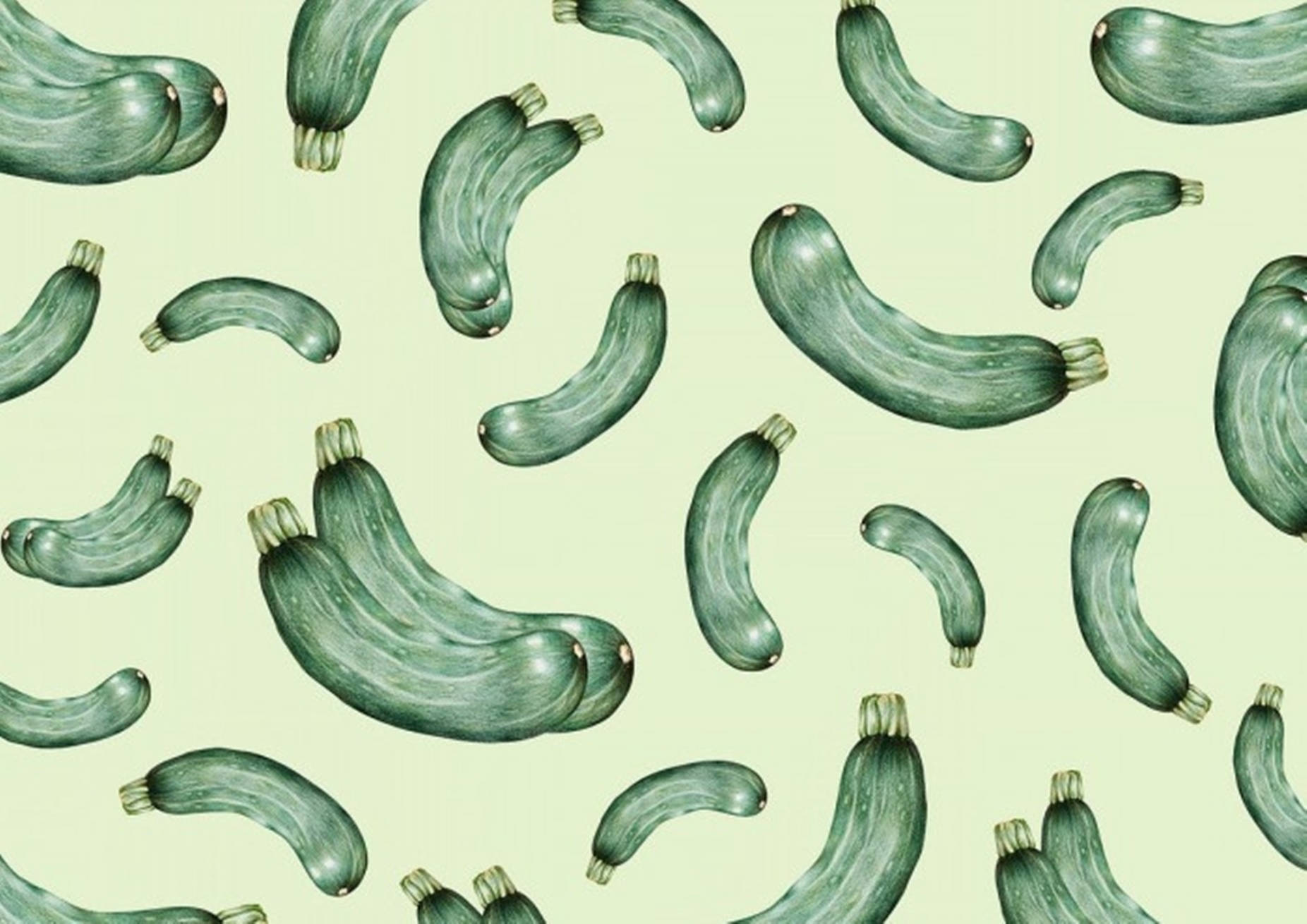 Zucchini Vegetables Pattern Art Wallpaper