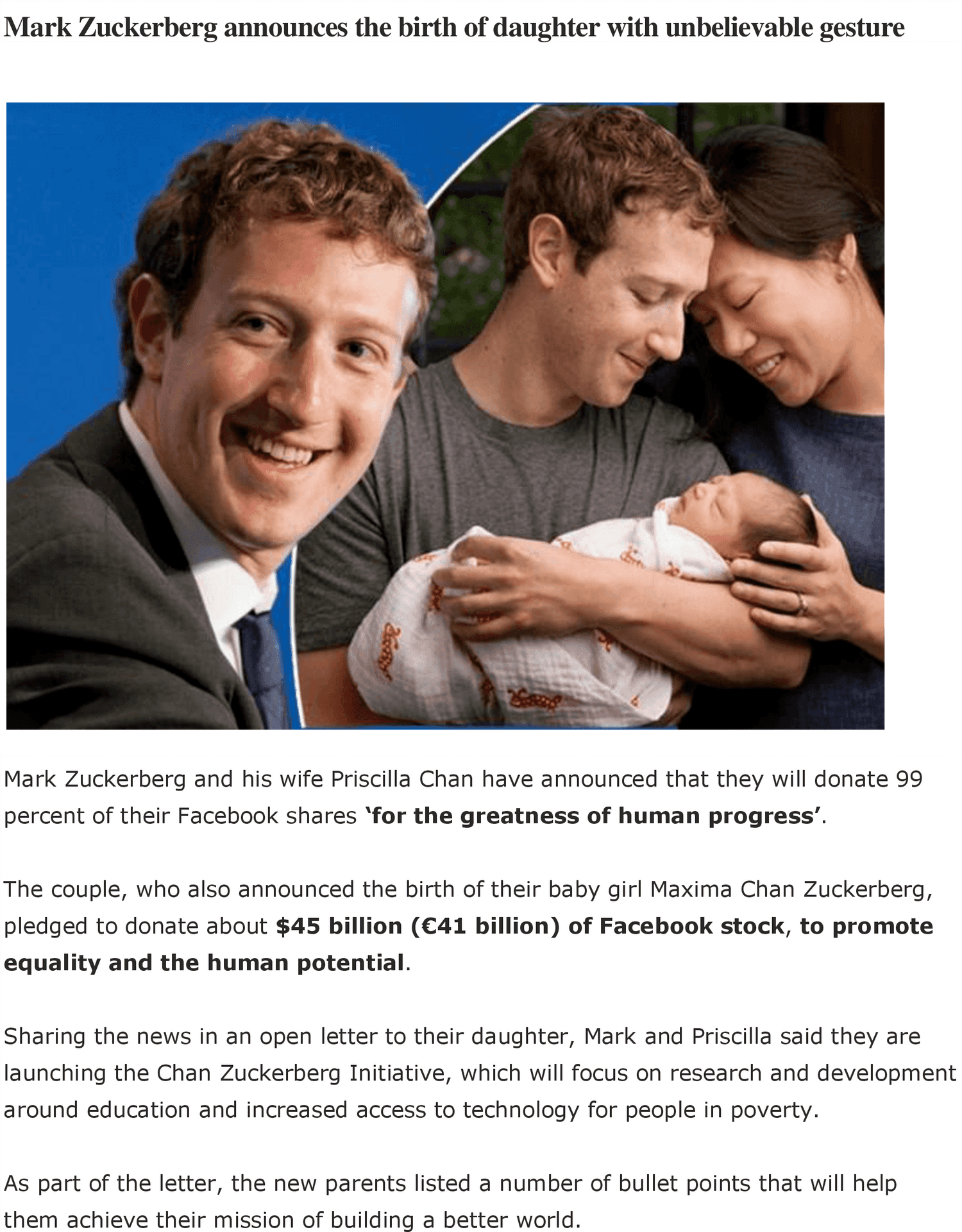 Zuckerberg Family Announcement PNG