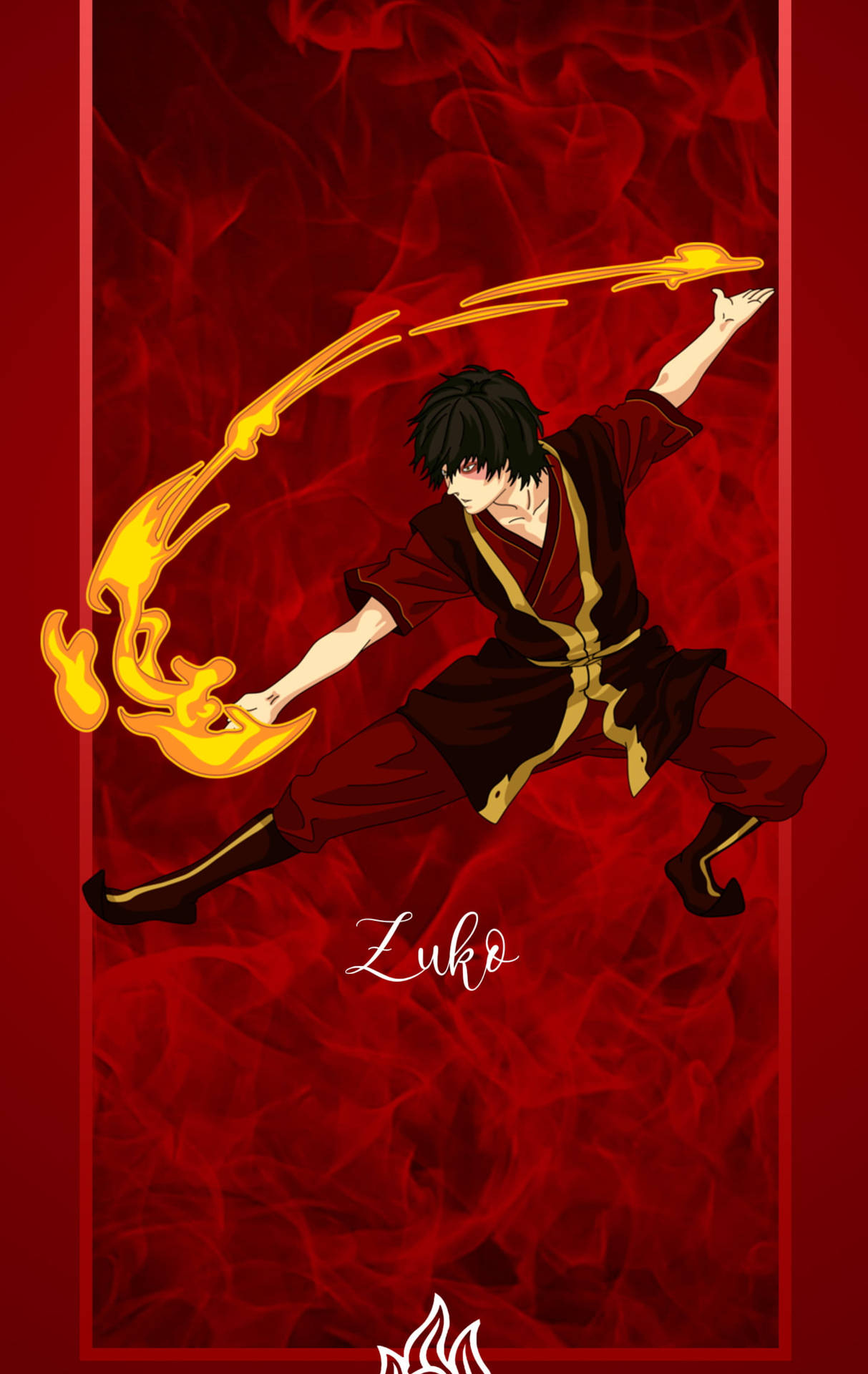 Zuko In Red Velvet Fire Wallpaper