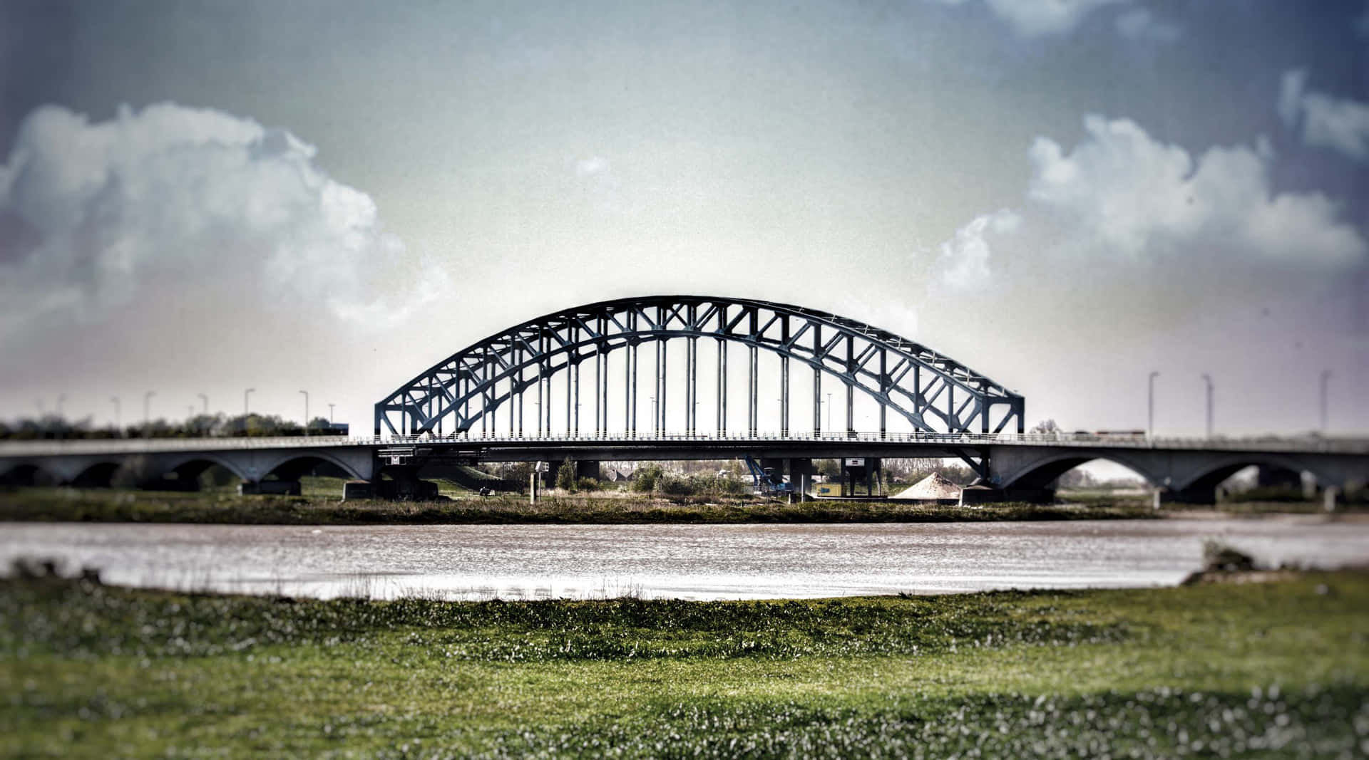 Zwolle I Jssel Bridge Landscape Wallpaper