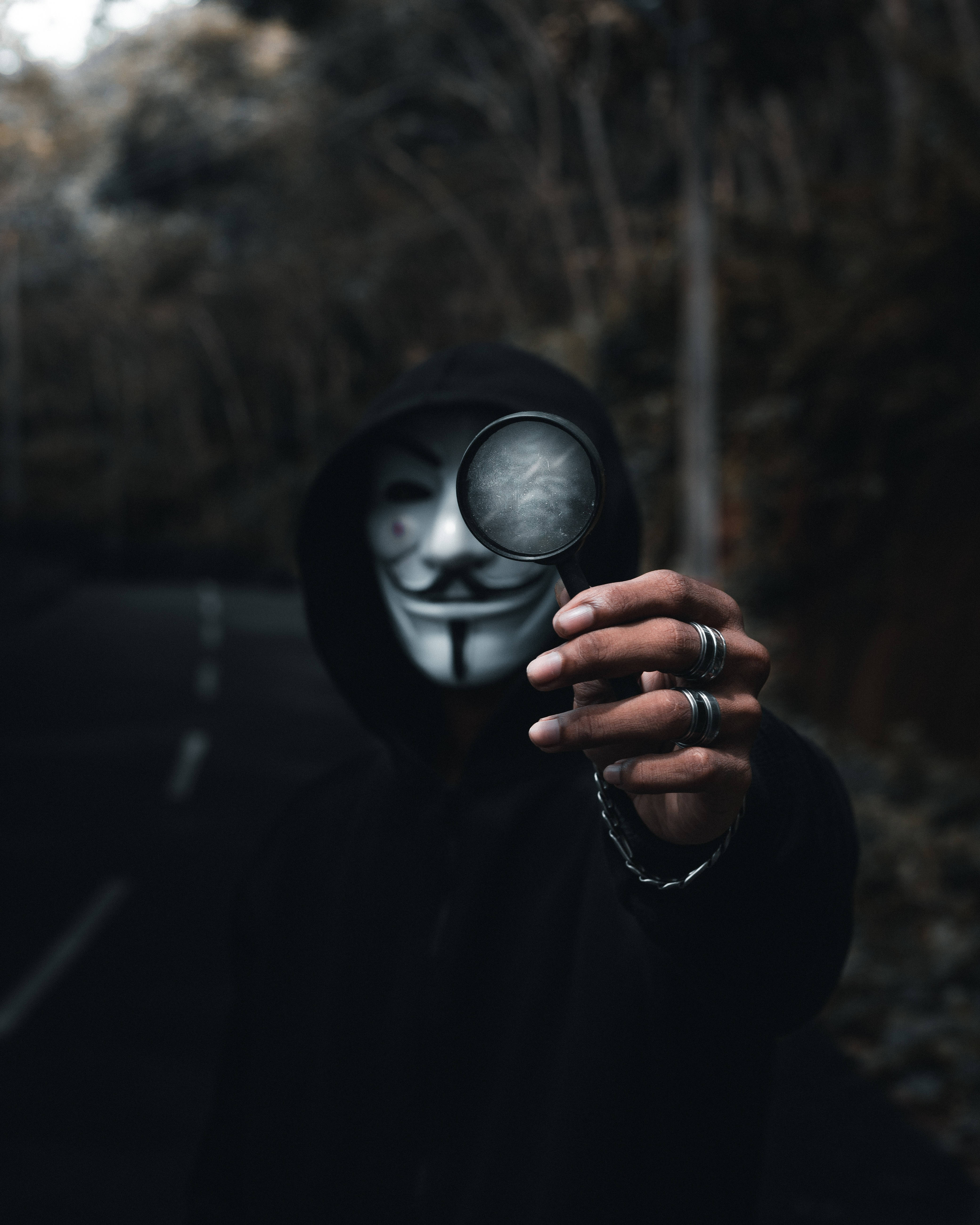 Wallpaper ID: 17326 / mask, hood, anonymous, face, 4k free download