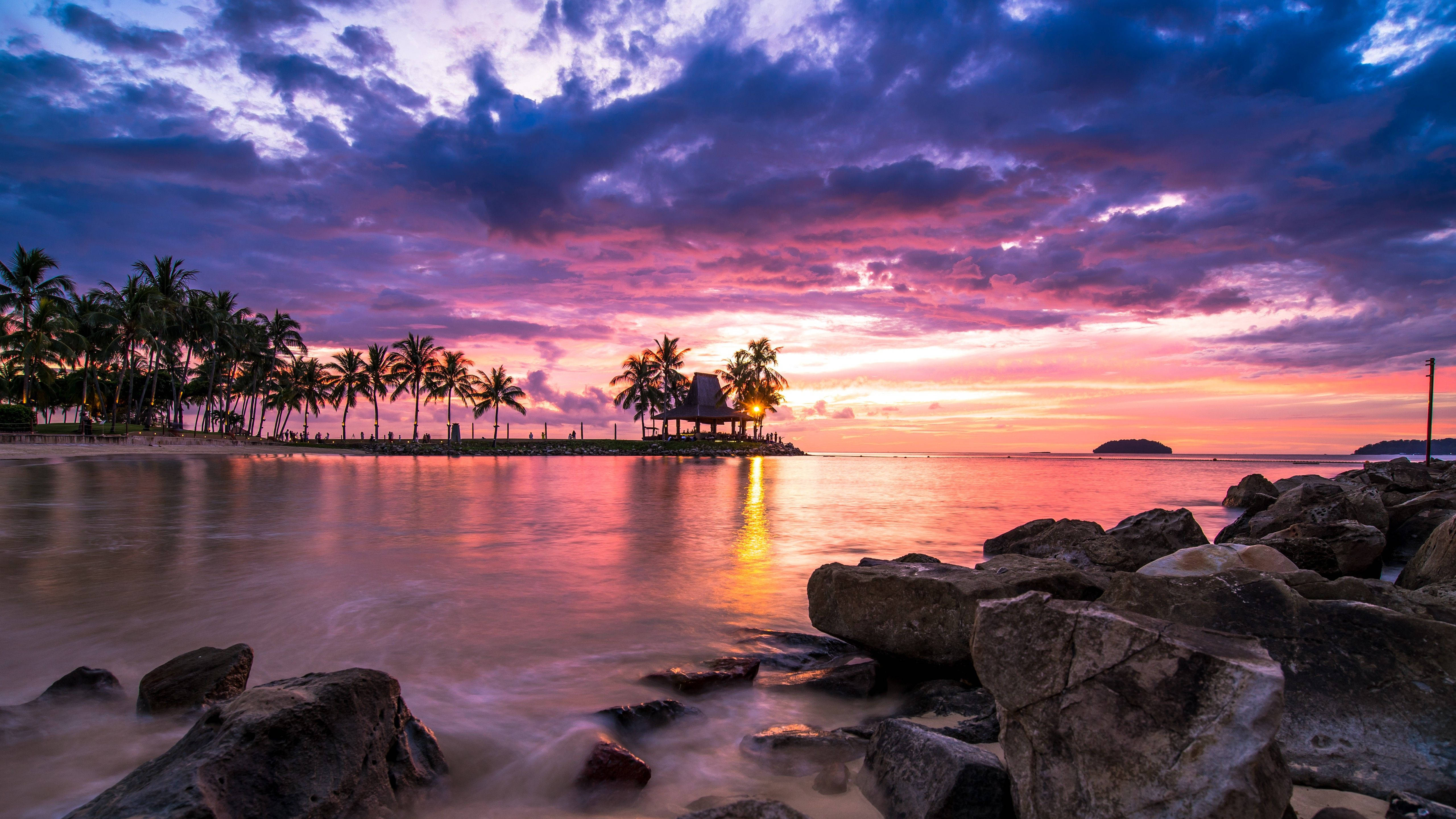 4K Desktop Wallpaper - stunning beach sunset scene