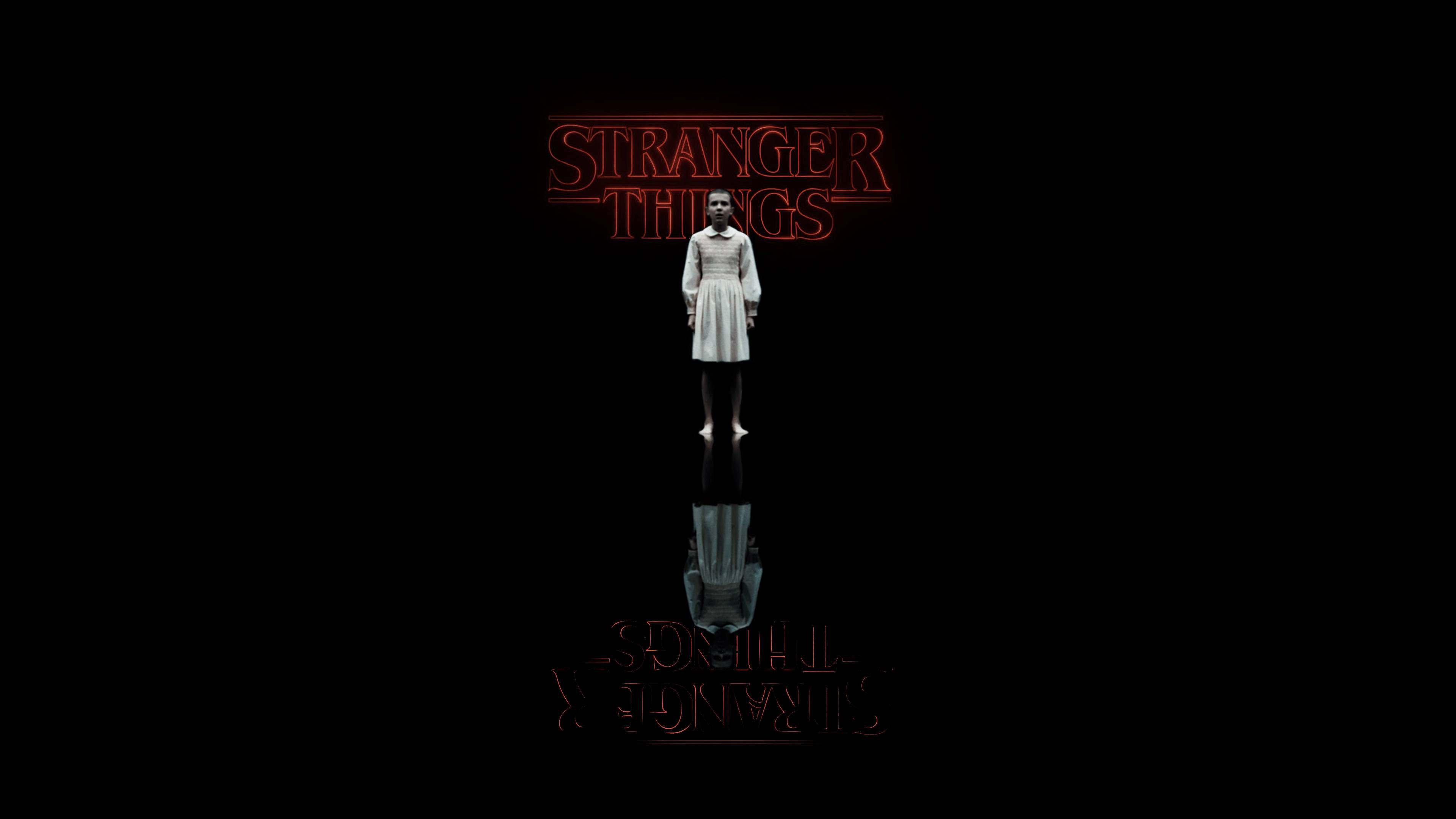 Download Creepy Stranger Things Eleven Reflection Wallpaper 