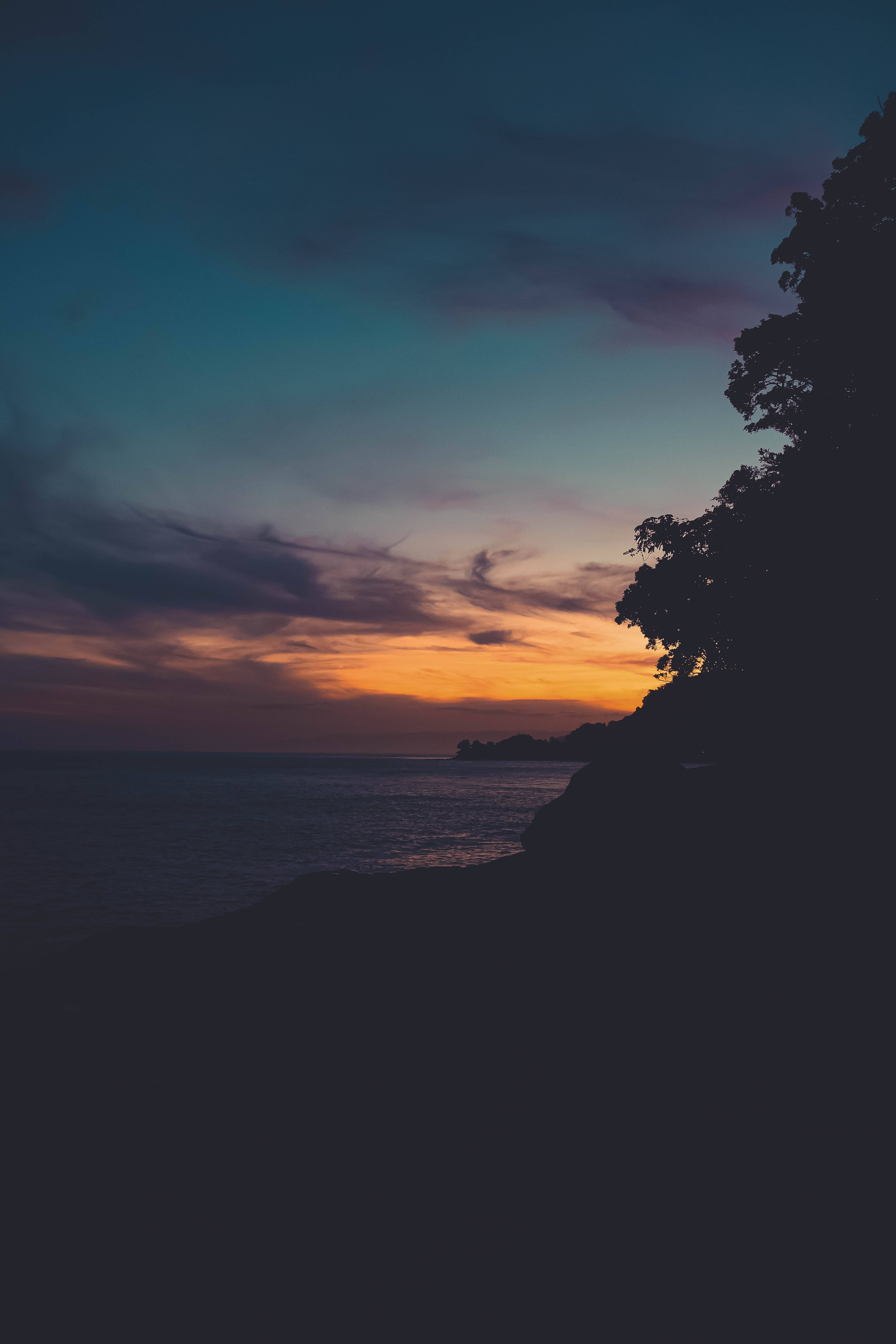 Wallpaper Coast Dark Sunset Sunset Android Dusk Telephone Background   Download Free Image