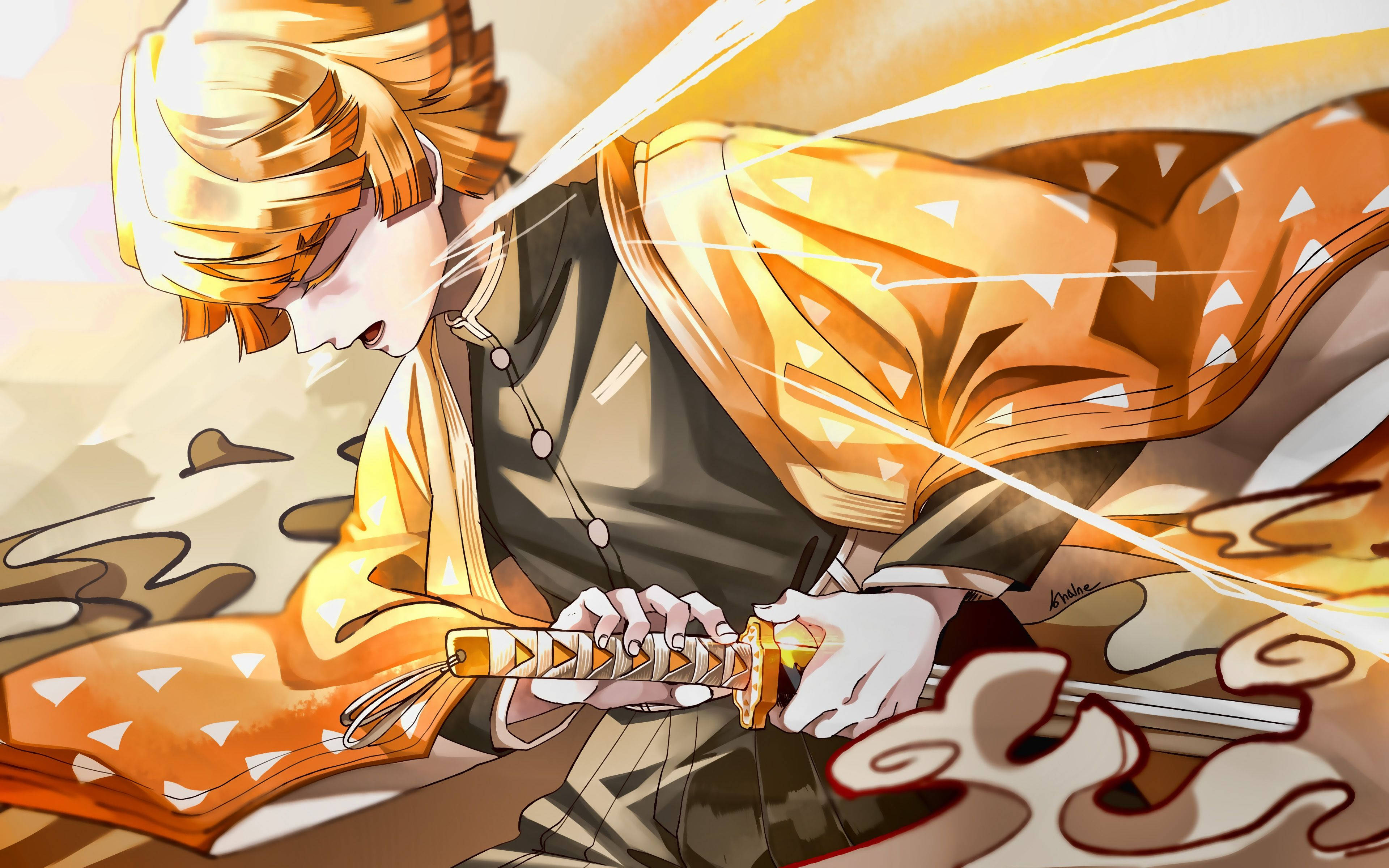 Demon Slayer Zenitsu Agatsuma Breath Of Thunder With Sword HD Anime  Wallpapers, HD Wallpapers