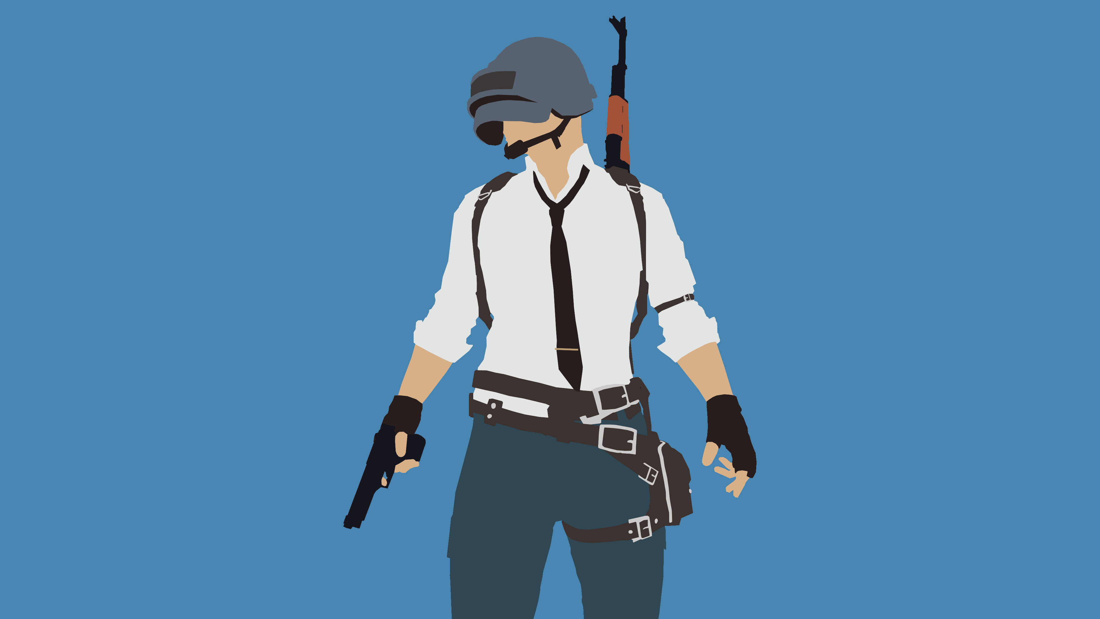 Download Hd Pubg Character On Blue Background Wallpaper 