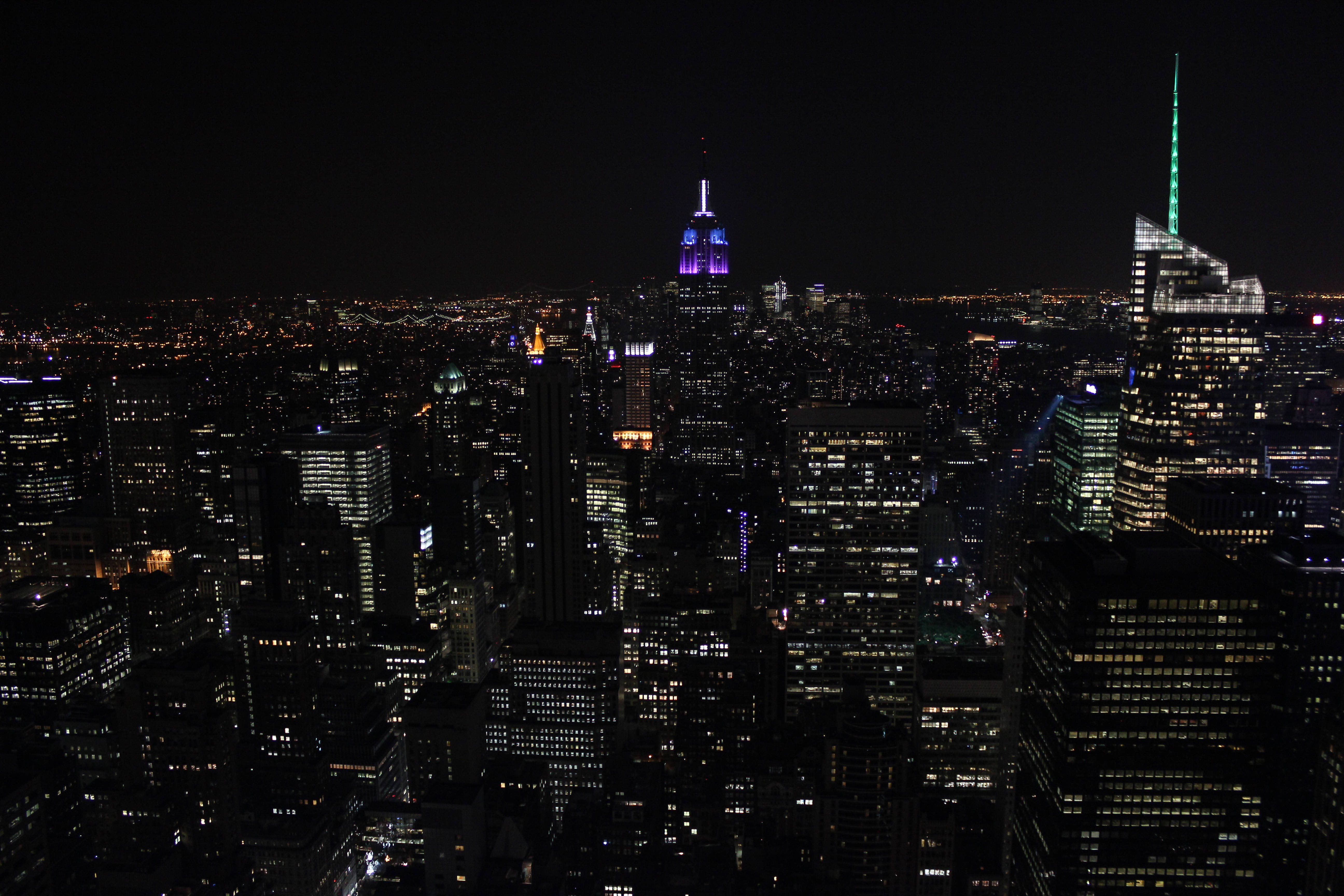 Download Rockefeller Center New York City Night Lights Wallpaper |  