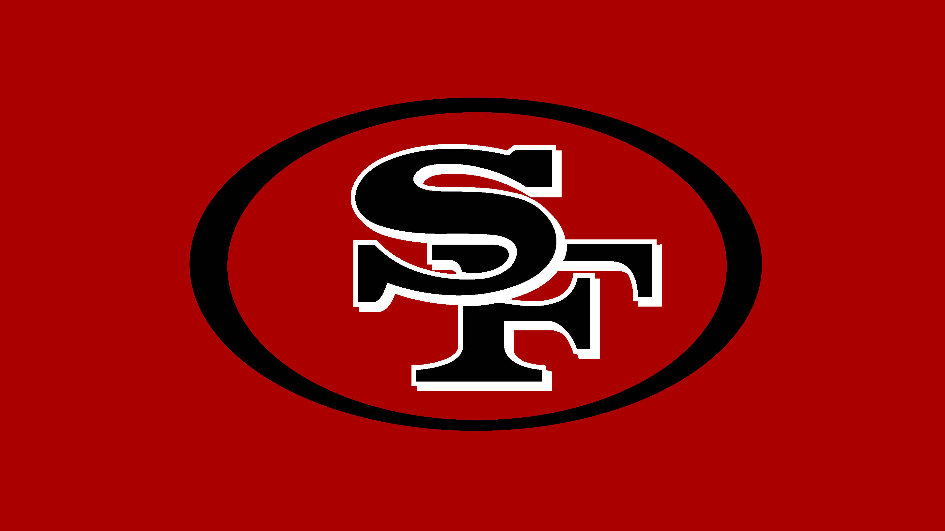 Download Sf 49ers Logo In Red Wallpaper