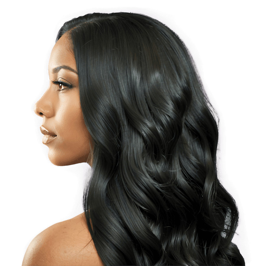 Flowing Black Hair PNG agw