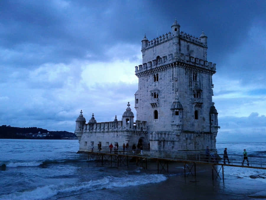 Belem Tower Blue-Tinted Photo