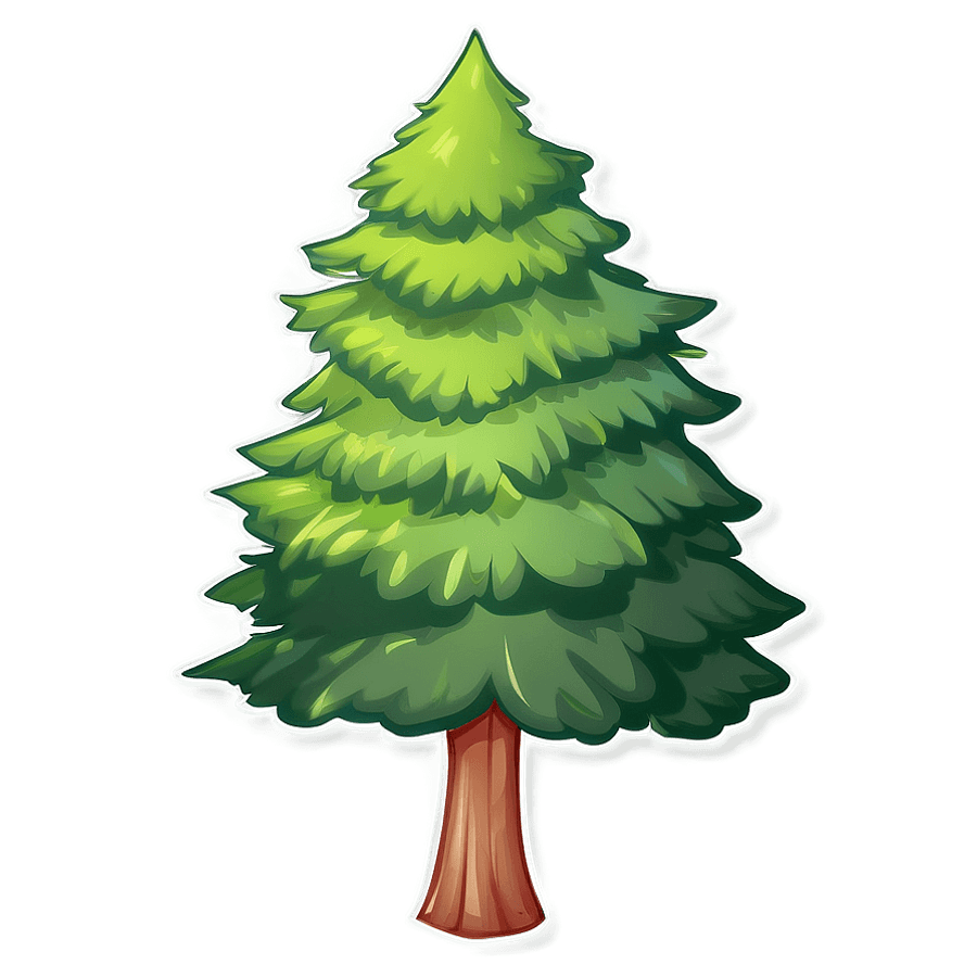 Evergreen Tree Illustration PNG svj
