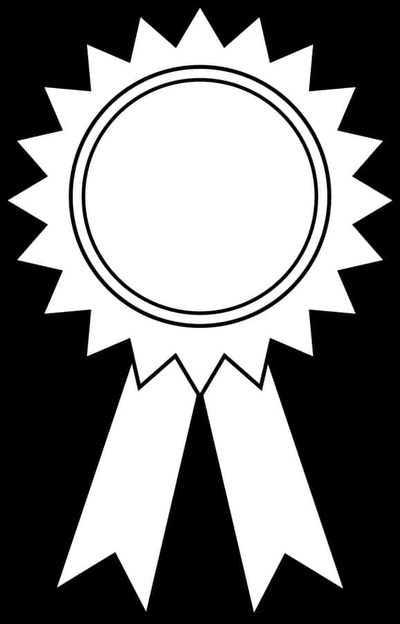 Black And White Christmas Rib - Award Ribbon Outline, HD Png Download