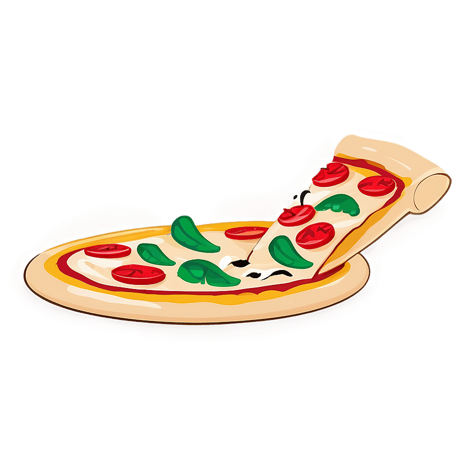 Pizza Cartoon with Mustache PNG umn